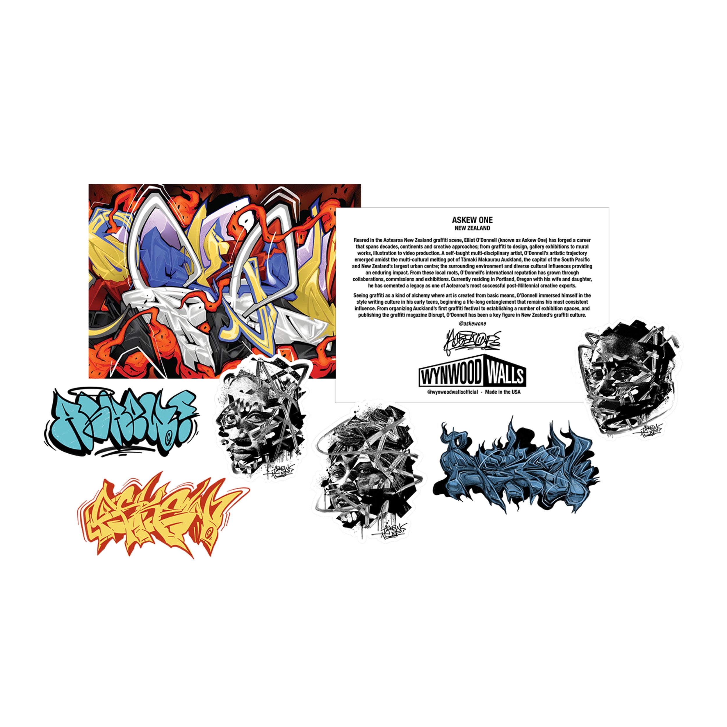Exclusive Askew One Sticker Pack x Wynwood Walls - Limited Edition