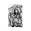 Black and white illustration of an astronaut on a white background