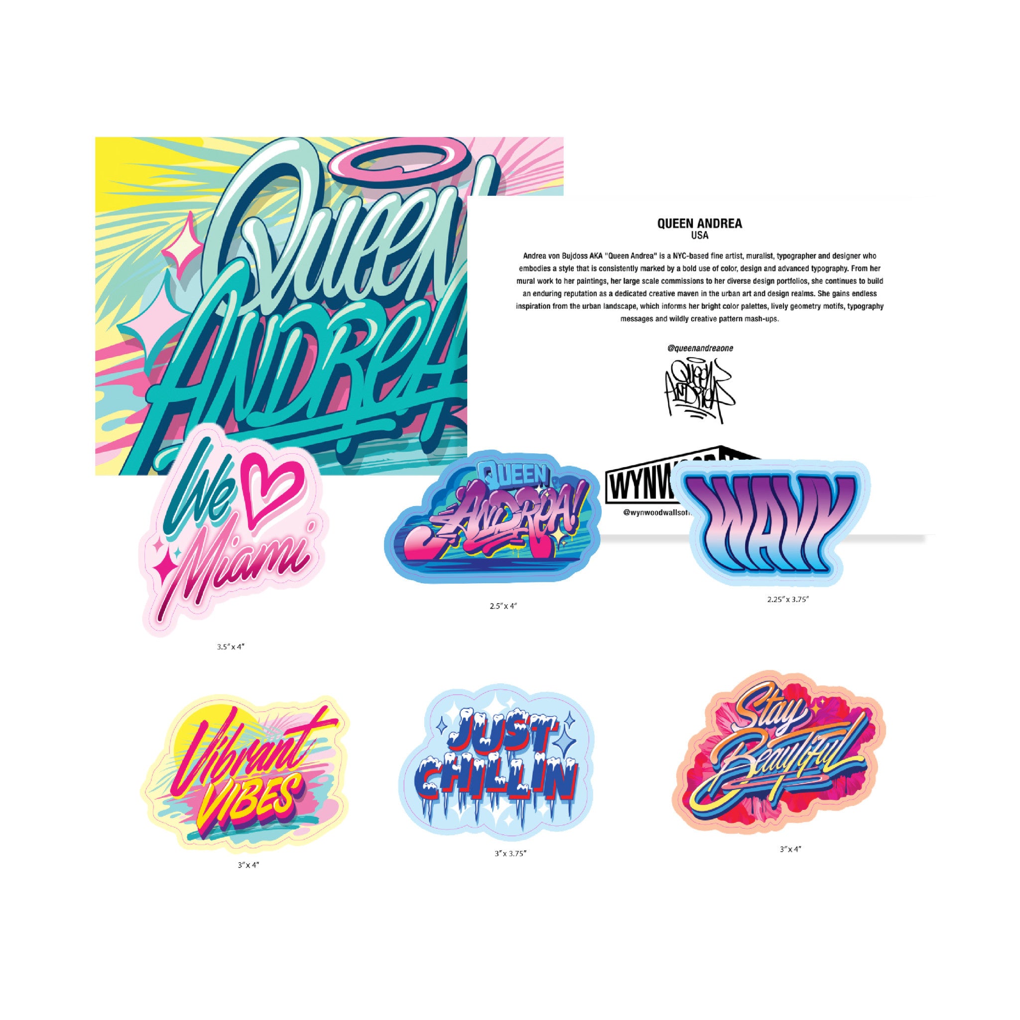 Queen Andrea II Sticker Pack - Wynwood Walls Shop