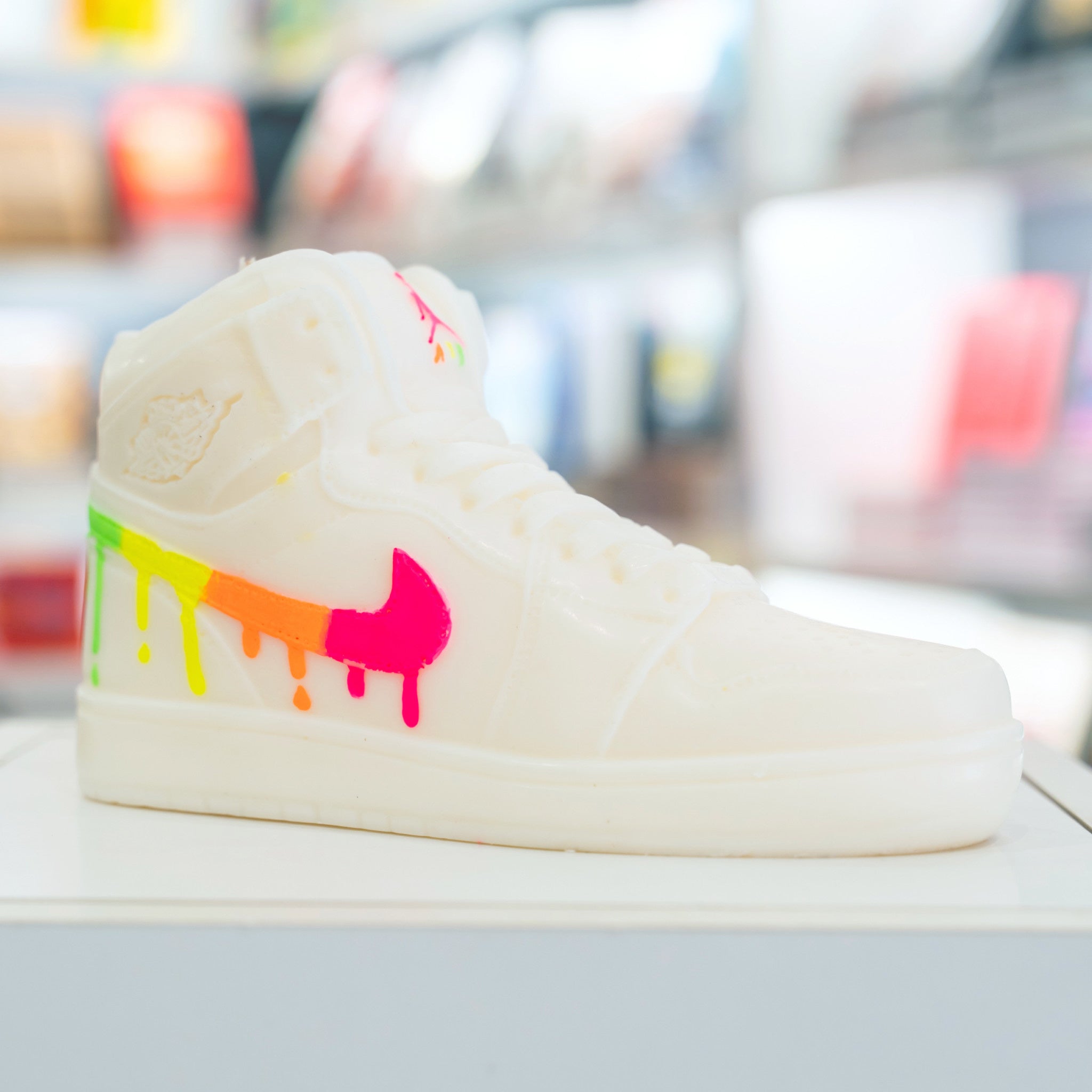 Totally Don't Drip Hi-Top White Neon Candle - Wynwood Walls Shop