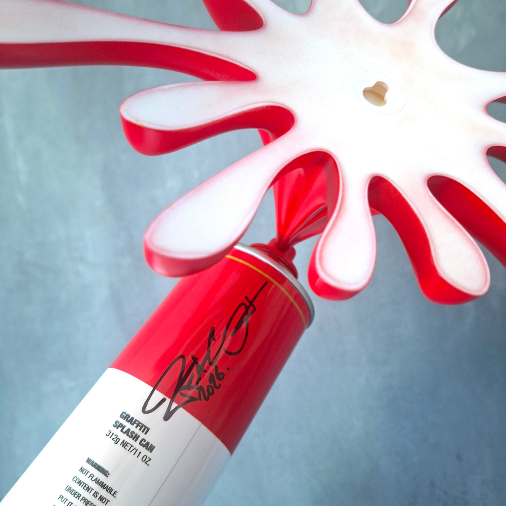 Red Warhol Tomato Soup Can Splash Graffiti Sculpture