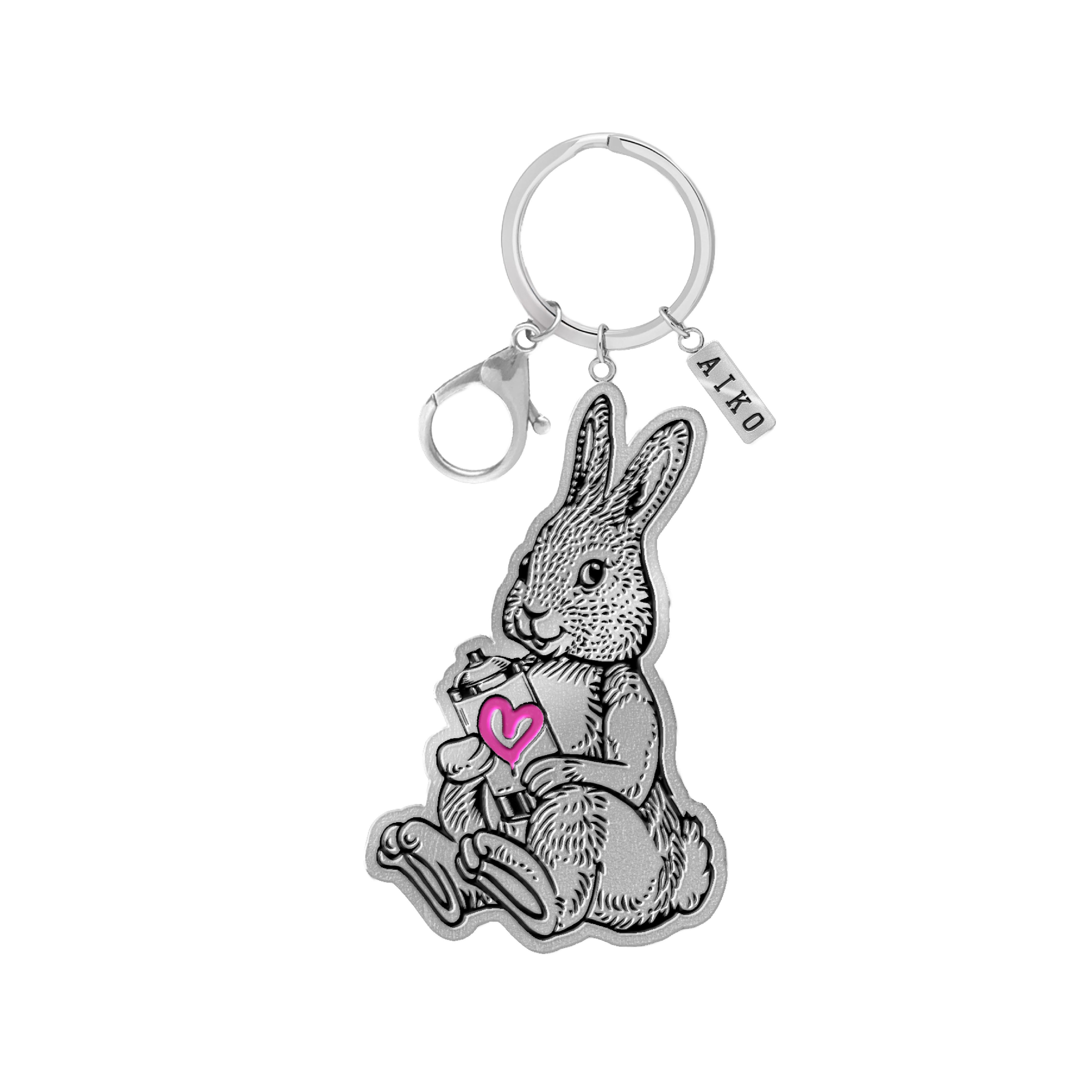 Aiko BUNNY Silver Keychain Main image