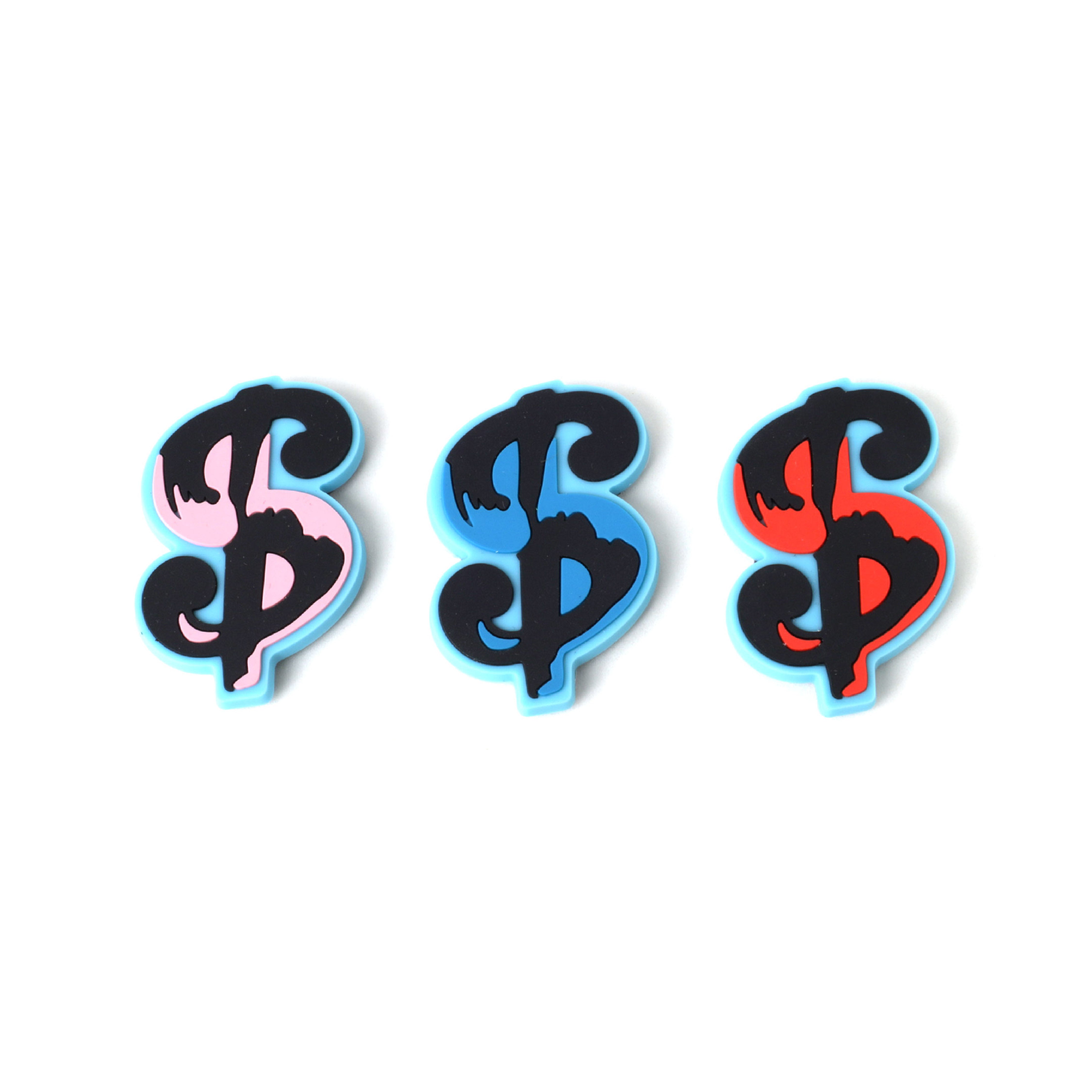 Three colorful dollar sign symbols on a white background Main image