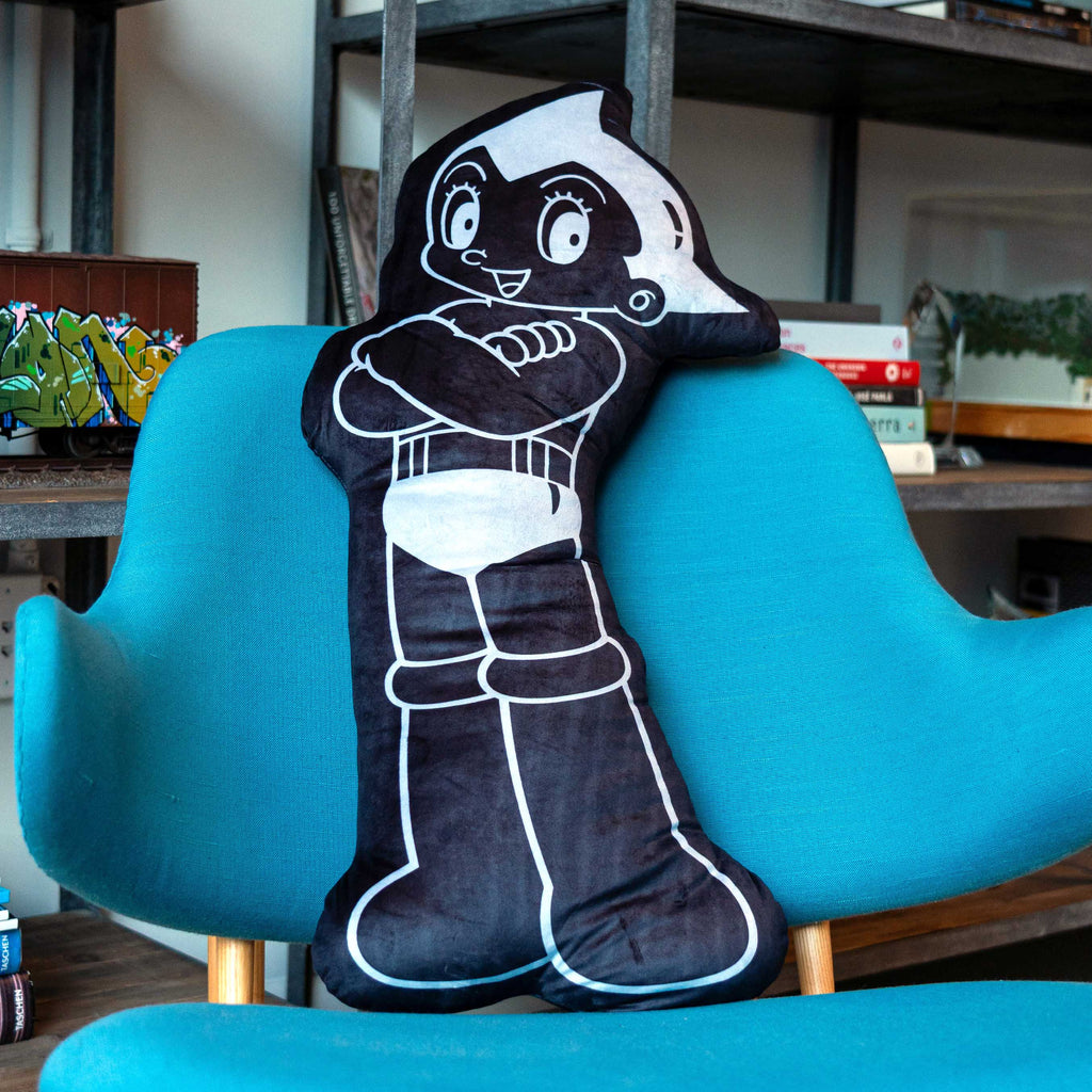 Astro Boy Crossing Arm Black Pillow