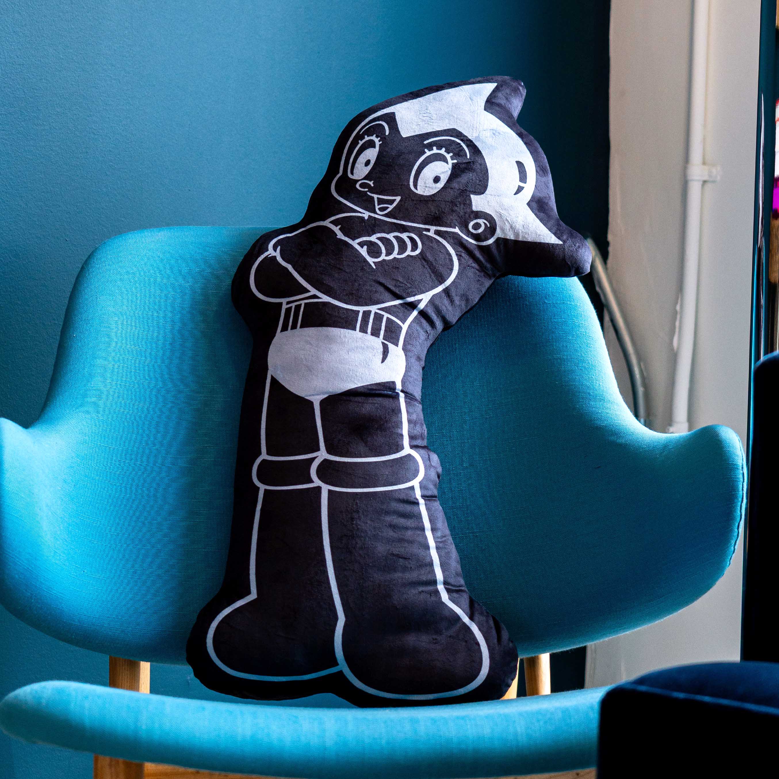 Astro Boy Crossing Arm Black Pillow