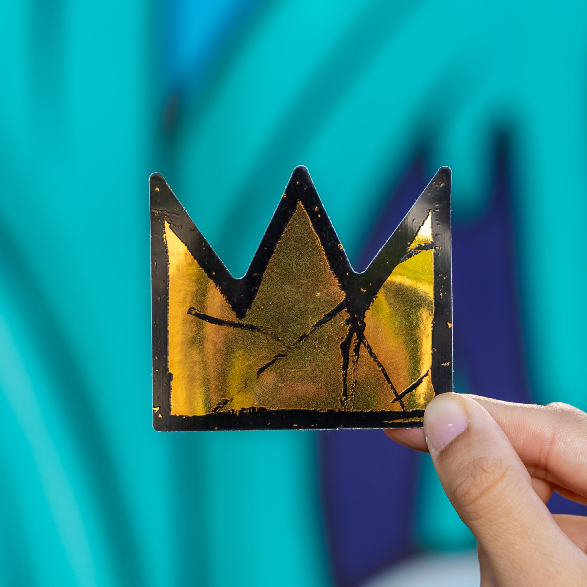 Jean-Michel Basquiat Gold Crown Single Sticker