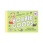 “Bobbie Goods Postcard Coloring Book cover with bear and cat”