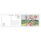Bobbie Goods postcard coloring pages with crayons and colored
