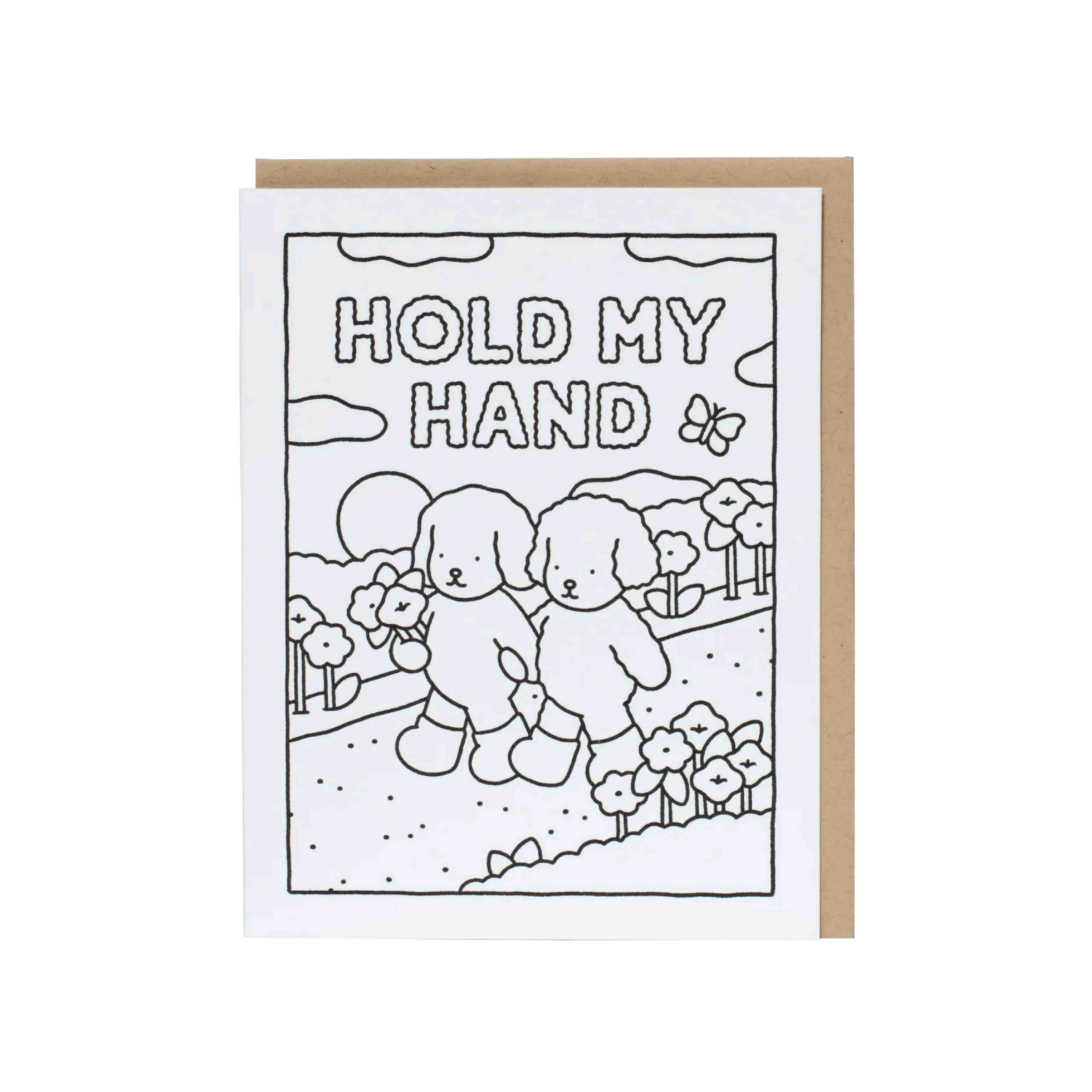 Bobbie Goods HOLD MY HAND Coloring Card Main image
