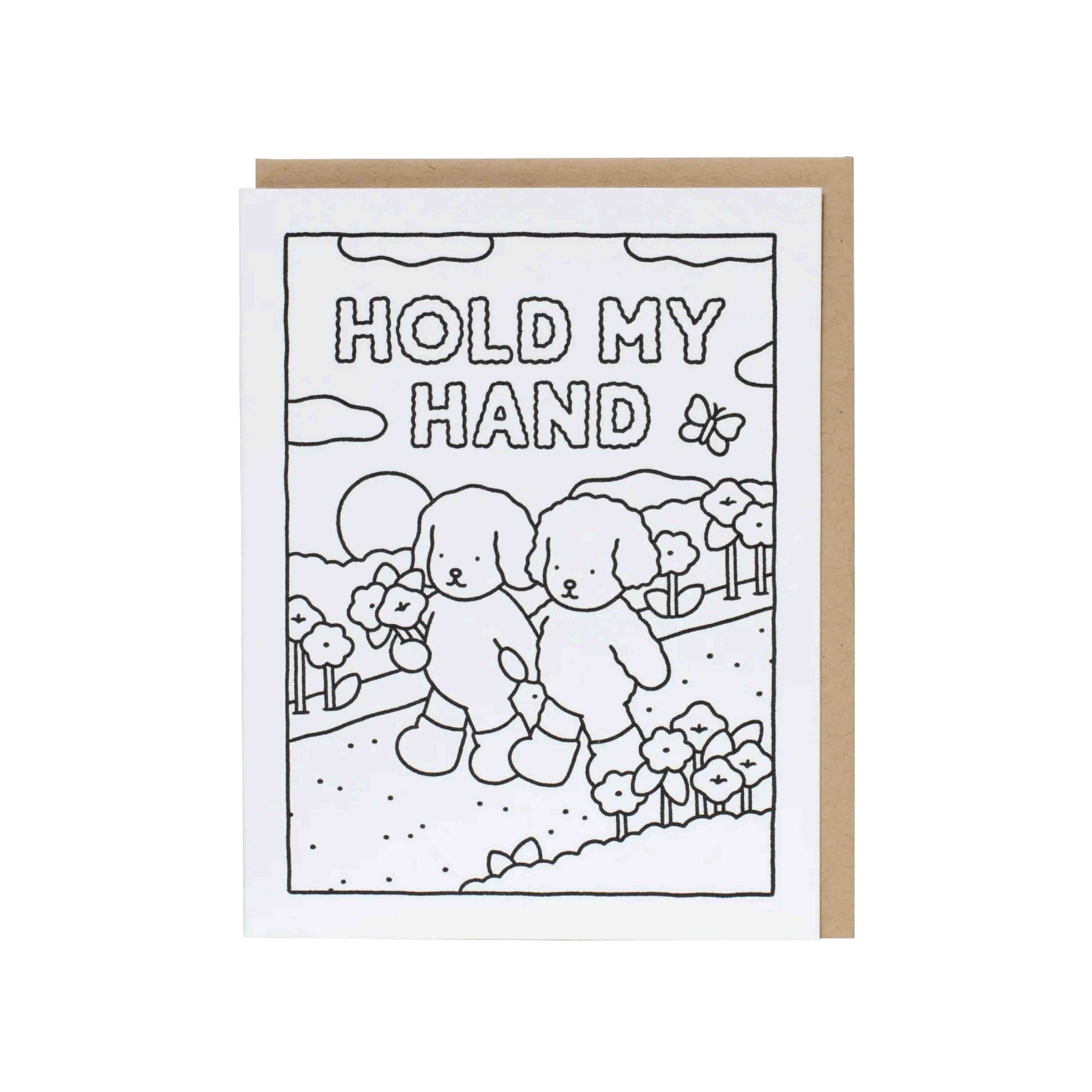 Bobbie Goods HOLD MY HAND Coloring Card