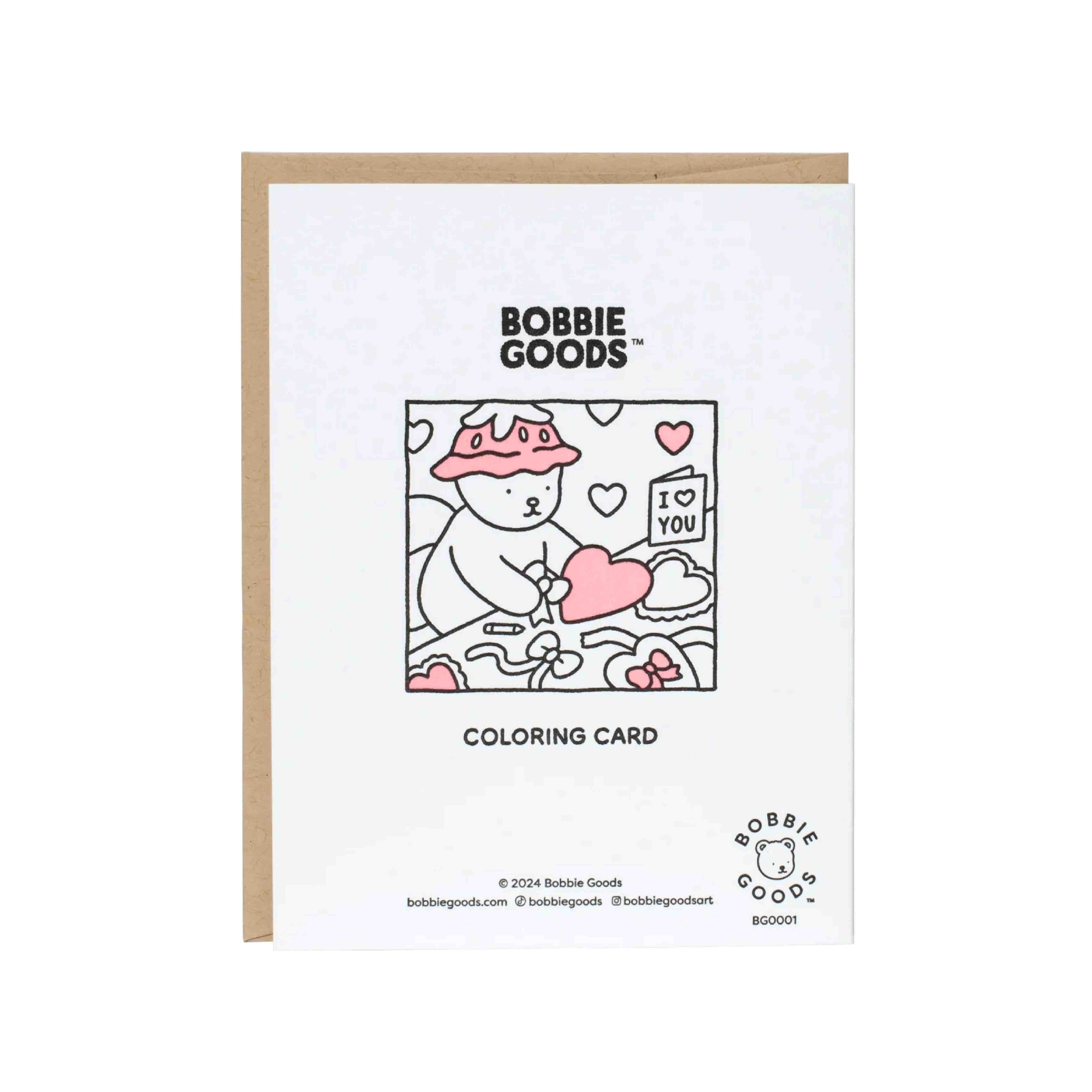 Bobbie Goods SENDING LOVE PUPPY Coloring Card