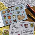 Sticker sheet included with Bobbie Goods postcard coloring book
