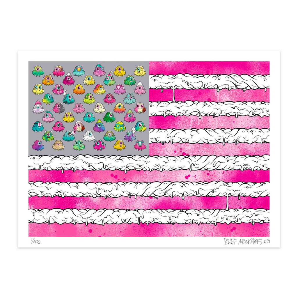 Buff Monster American Flag Print