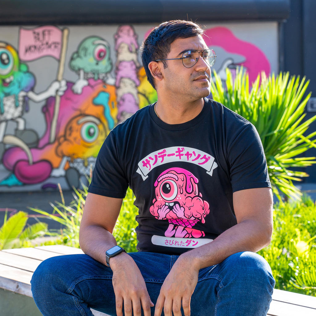 Buff Monster Deserted Dan Black Tees