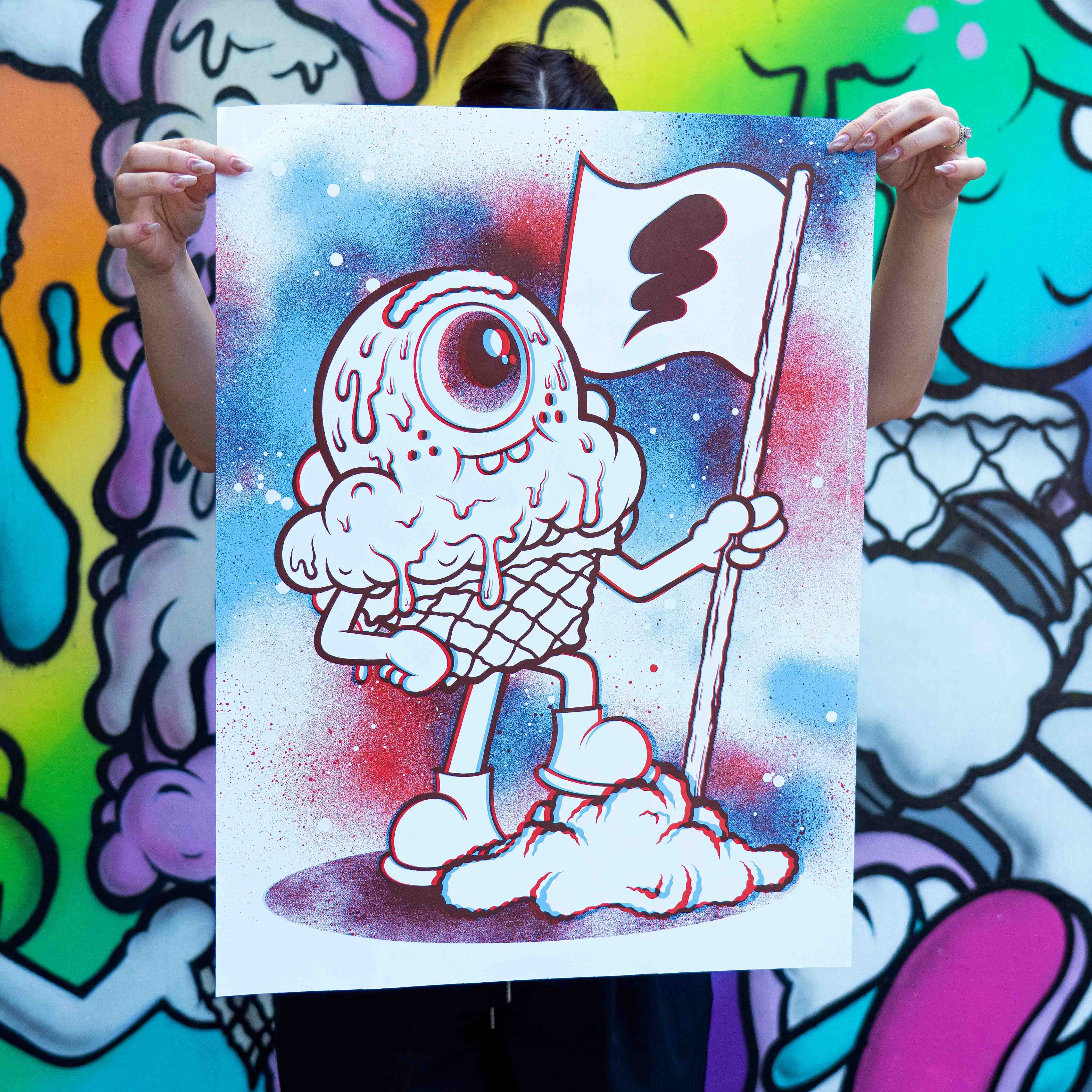 Buff Monster Silkscreen Print – Bearer of the Bolt (18x24