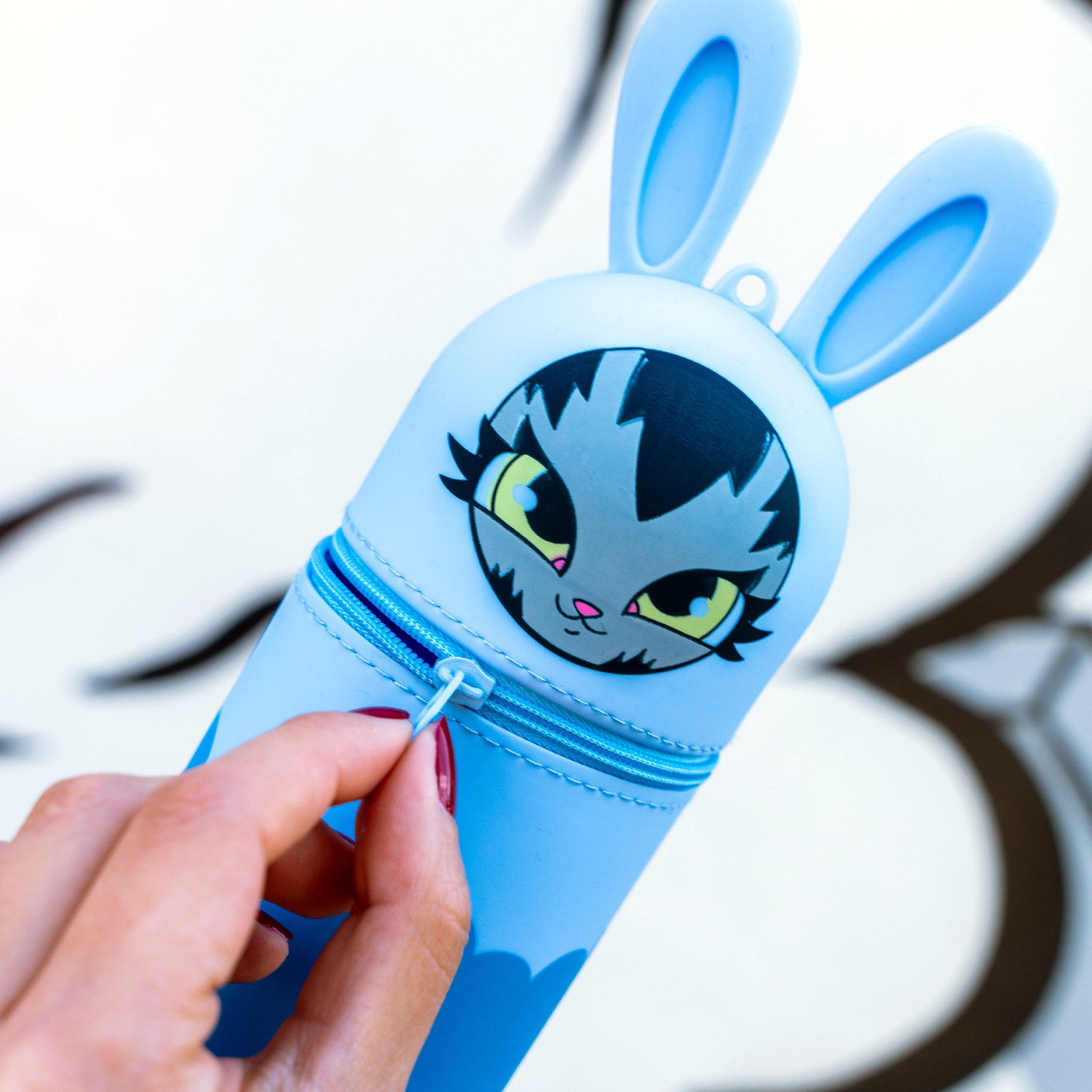 BunnyKitty Pencil Case - Blue