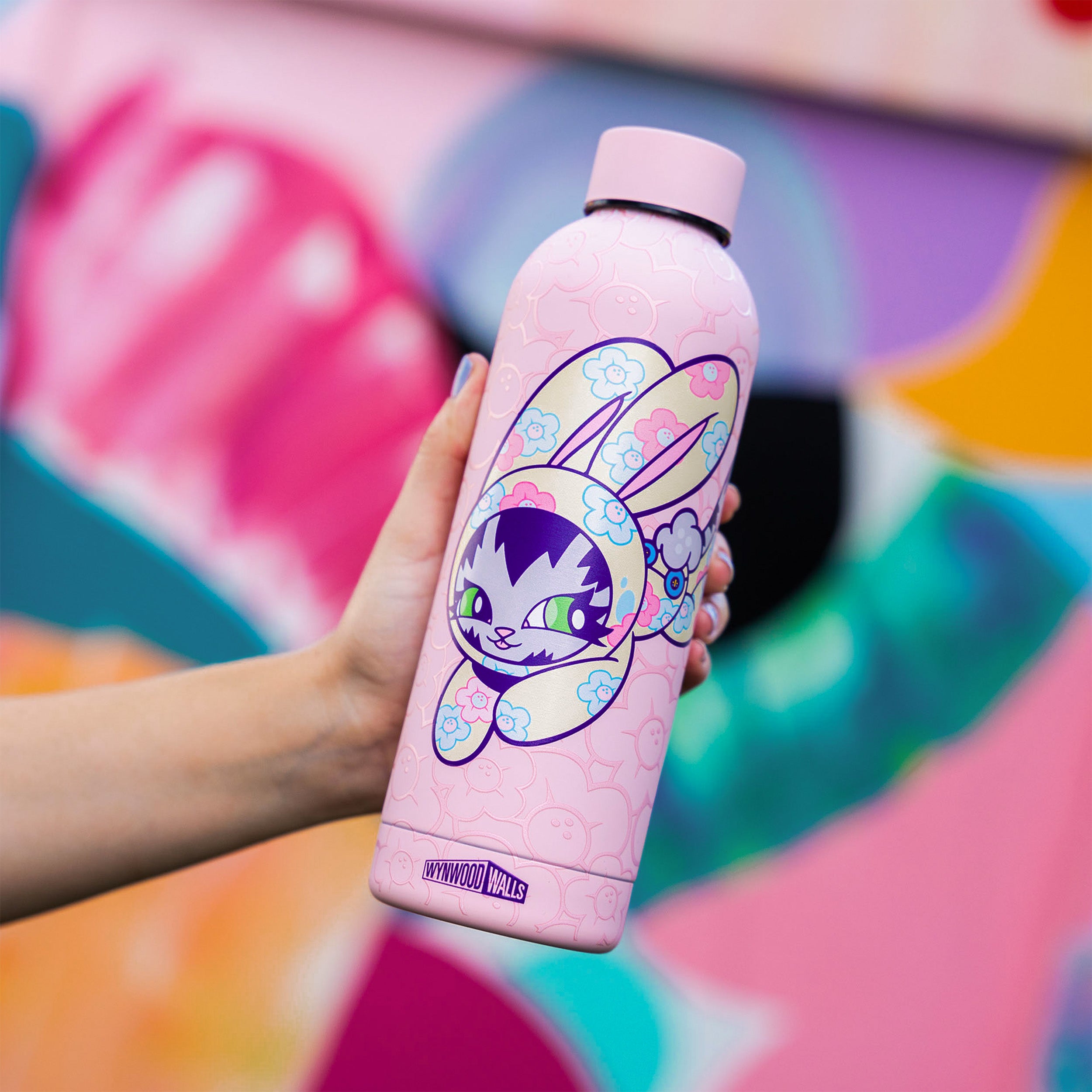 BunnyKitty LEAP Pink Water Bottle 500mL Secondary image