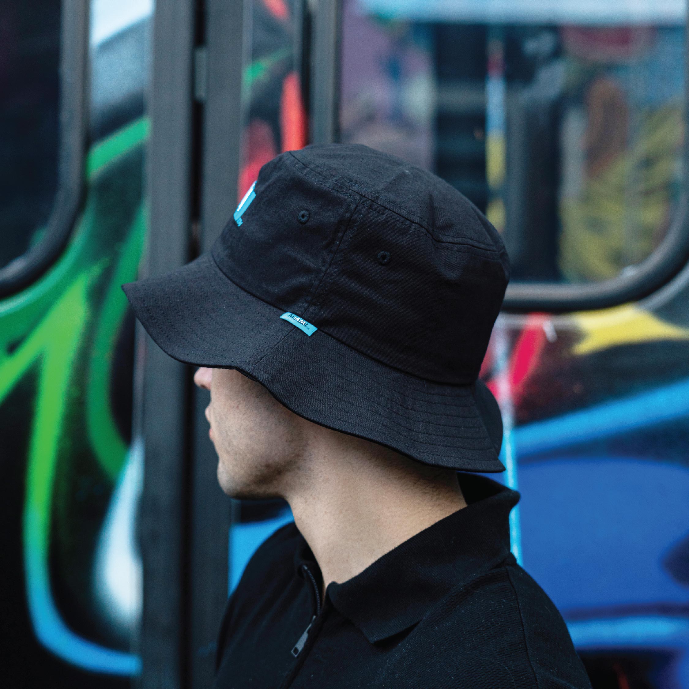 Miami CALLE OCHO Black Bucket Hat
