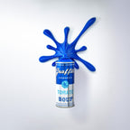 Blue Chrome Warhol Tomato Soup Can Splash Graffiti Sculpture