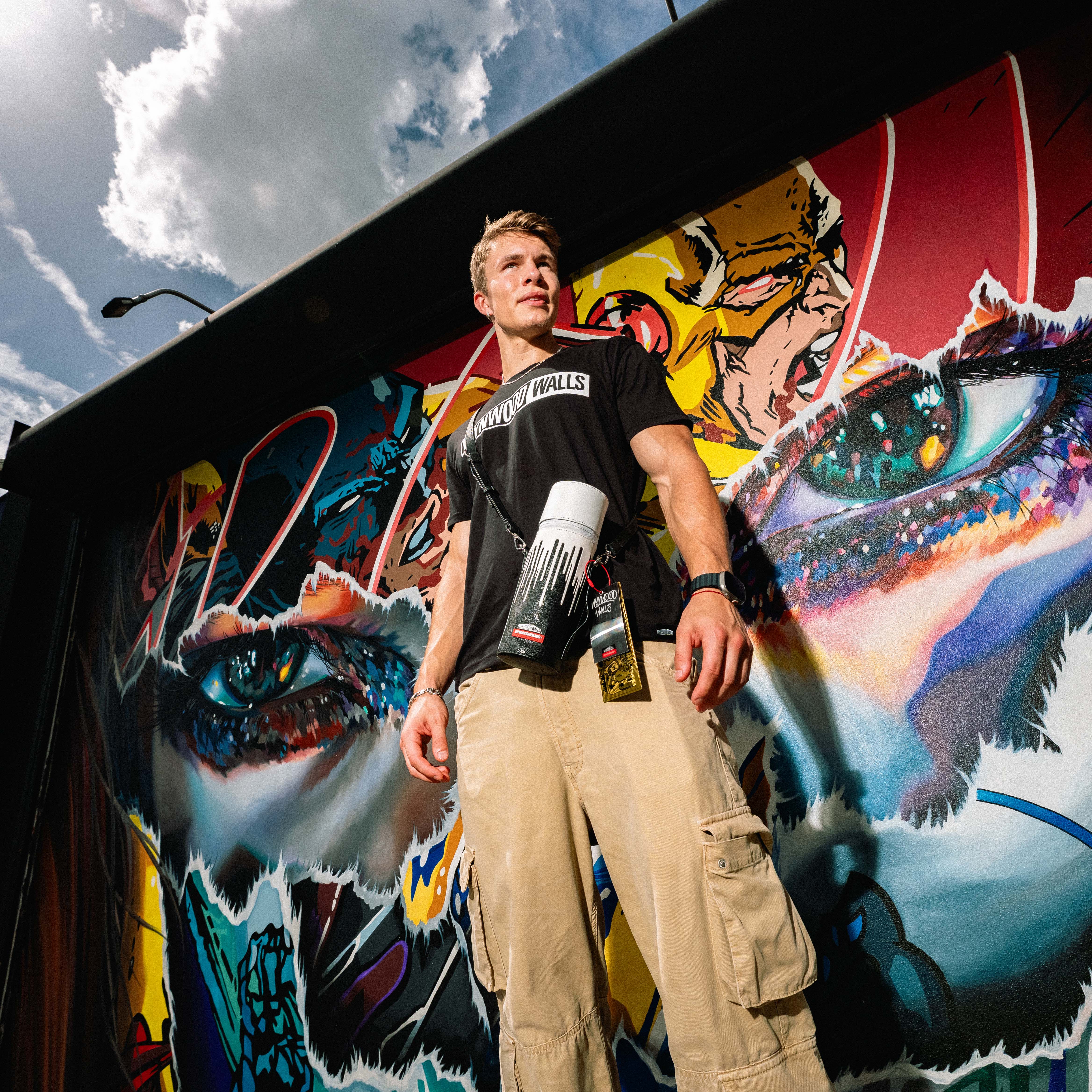 Wynwood Walls DRIPS Sprayground Water Bottle or Can Holder (BLK/WHT) Secondary image