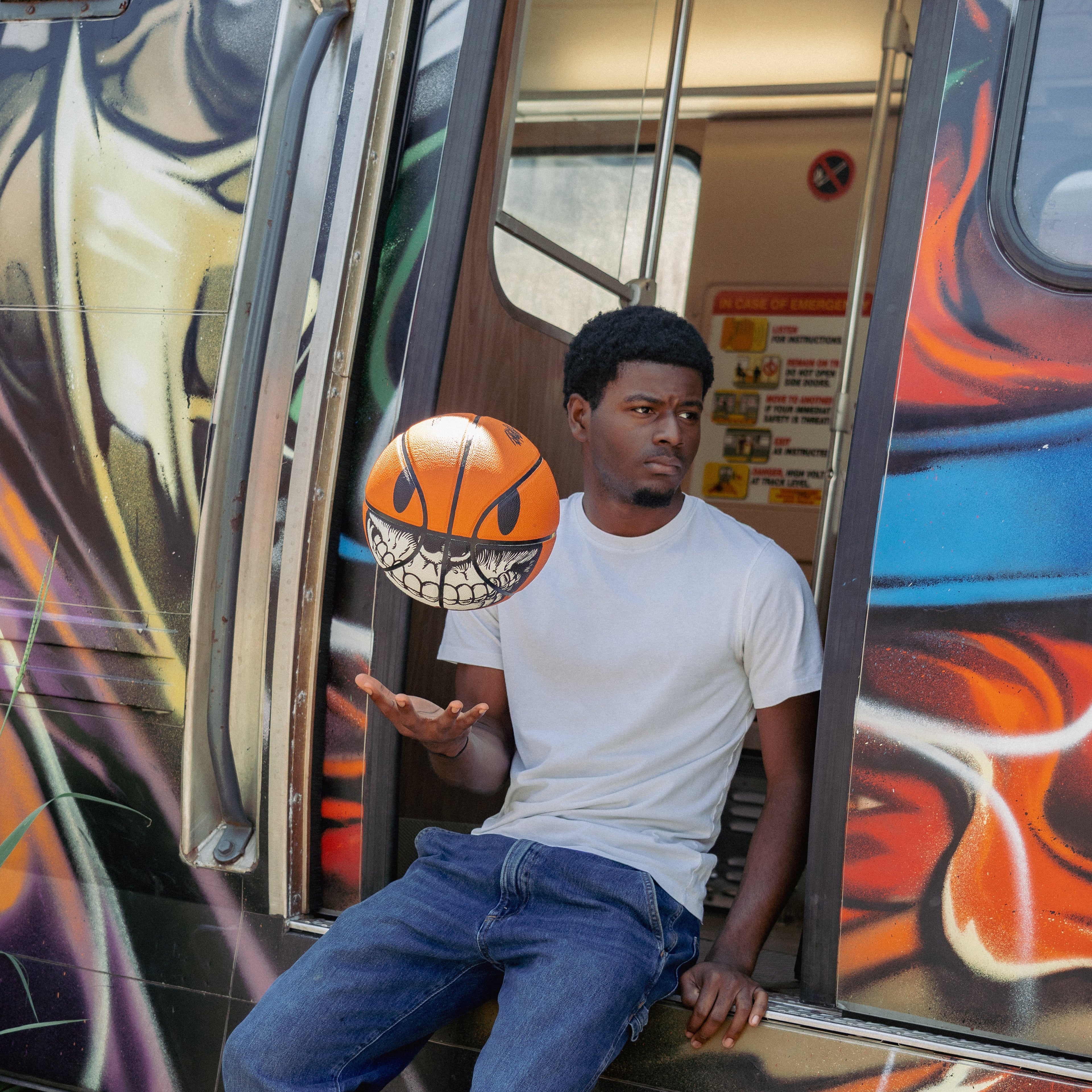 Ron English Grin Basketball Orange 7"