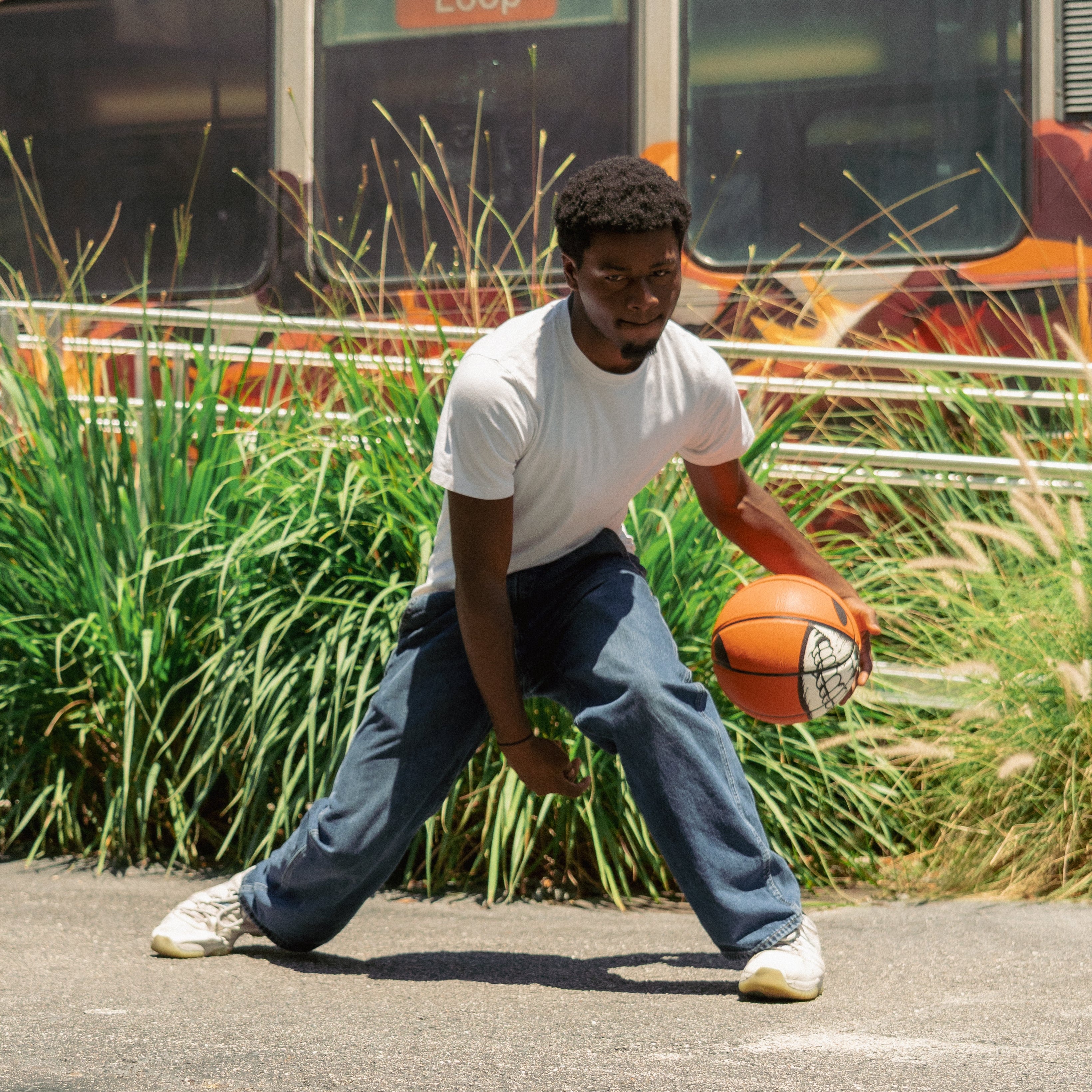 Ron English Grin Basketball Orange 7"