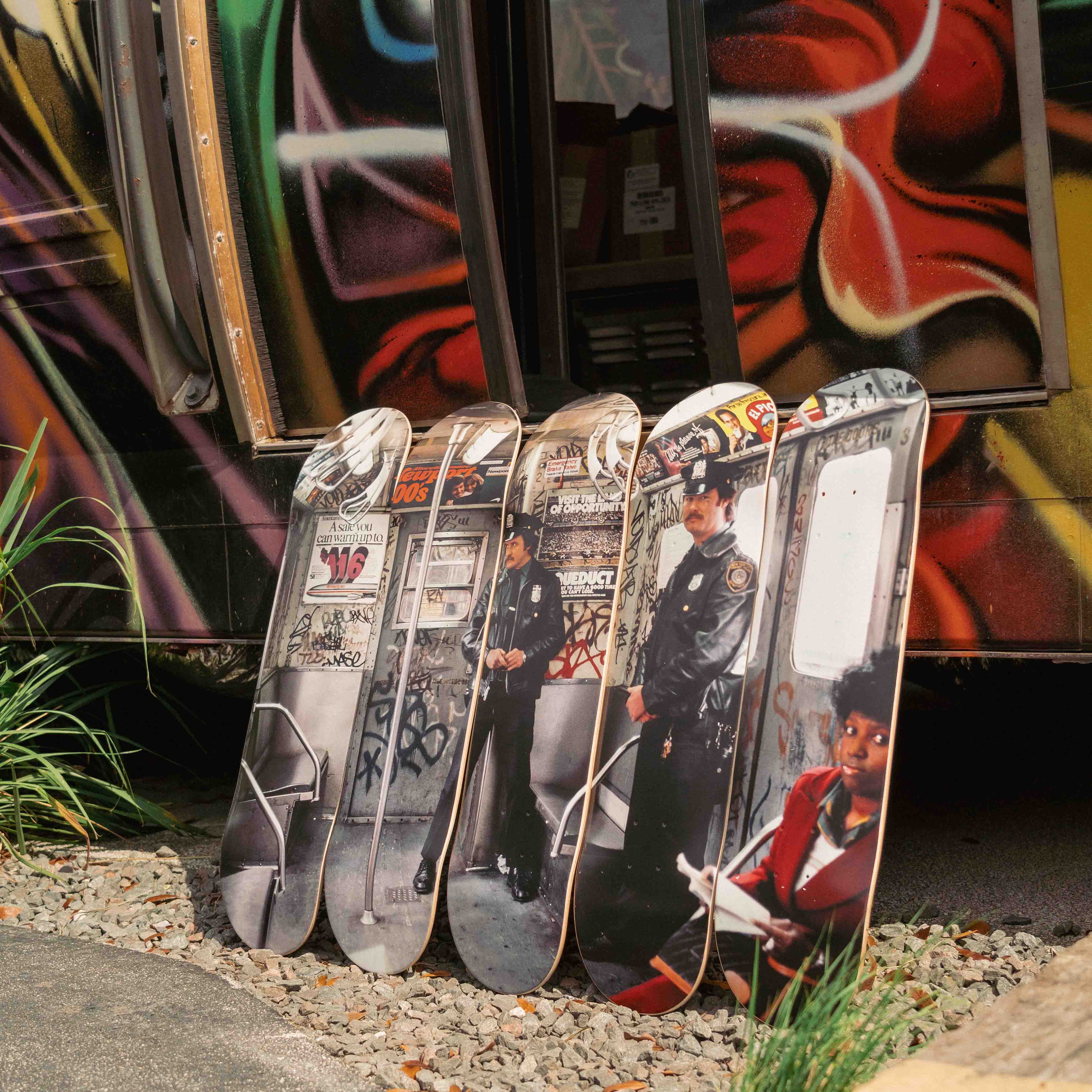 Martha Cooper Cops on Subway 1981 Skate Deck Set Secondary image