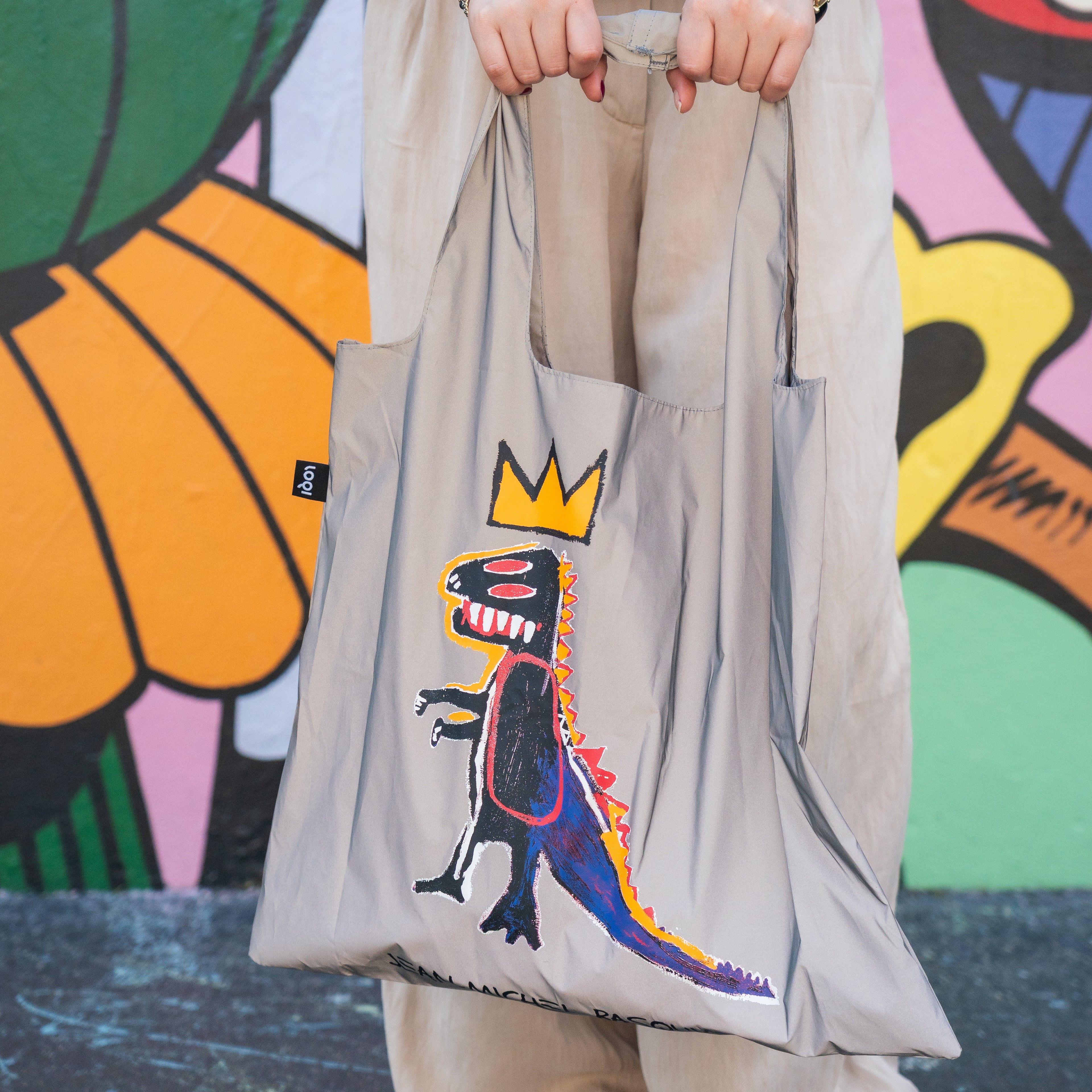 Jean Michael Basquiat Pez Dispenser Reflective Tote Bag