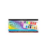 Studio Series Metallic & Neon Watercolor Paint Set (Set of 18 Colors)