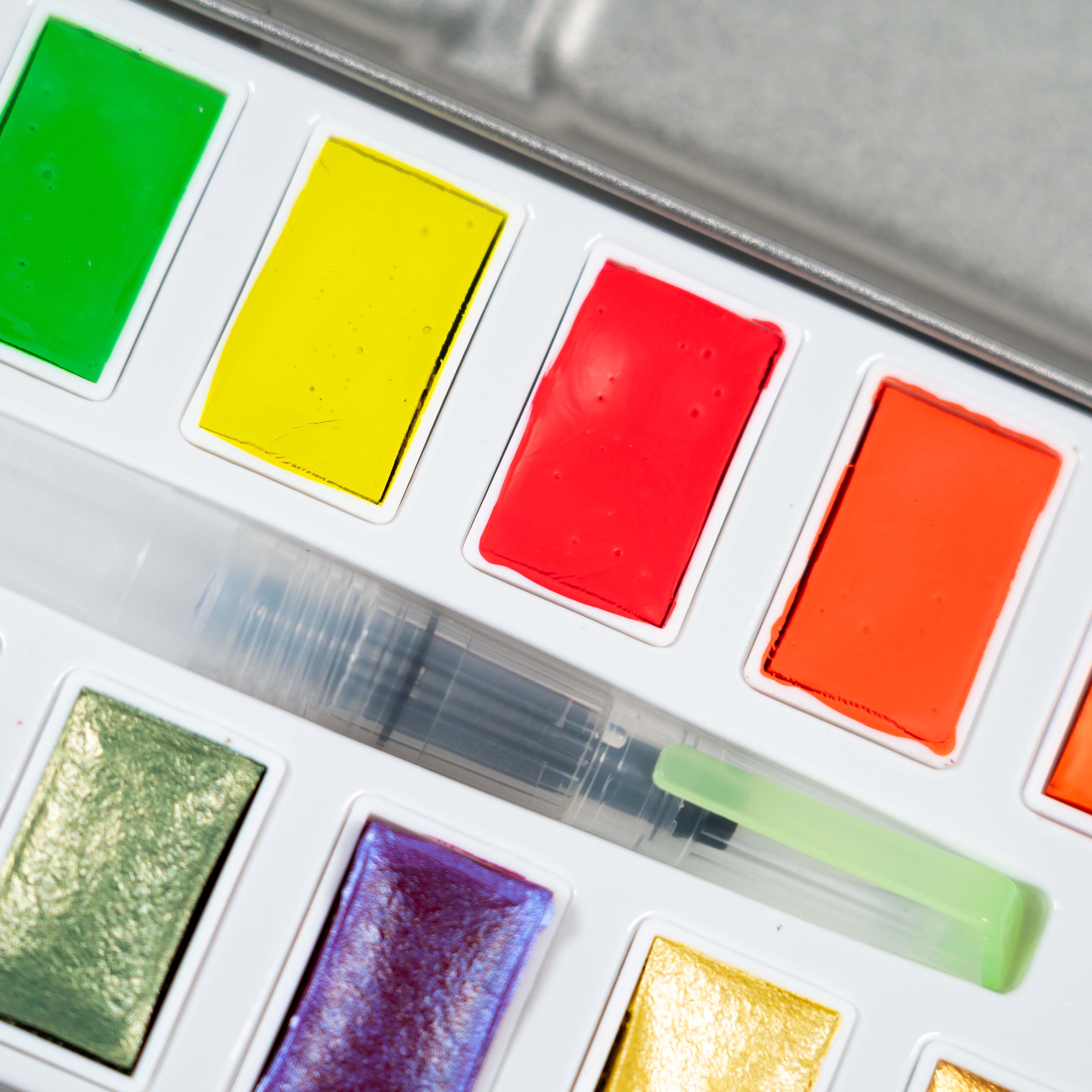 Studio Series Metallic & Neon Watercolor Paint Set (Set of 18 Colors)