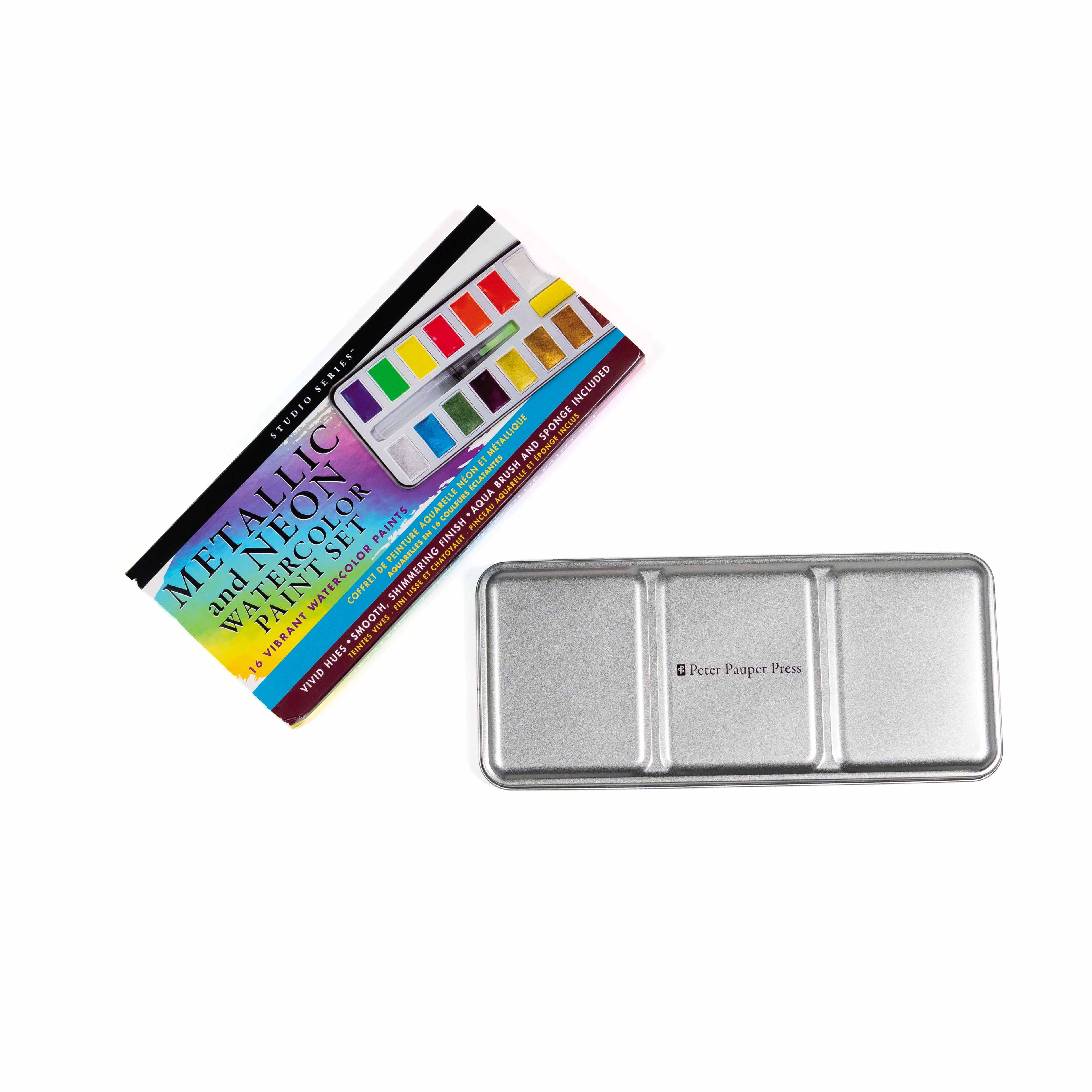 Studio Series Metallic & Neon Watercolor Paint Set (Set of 18 Colors)