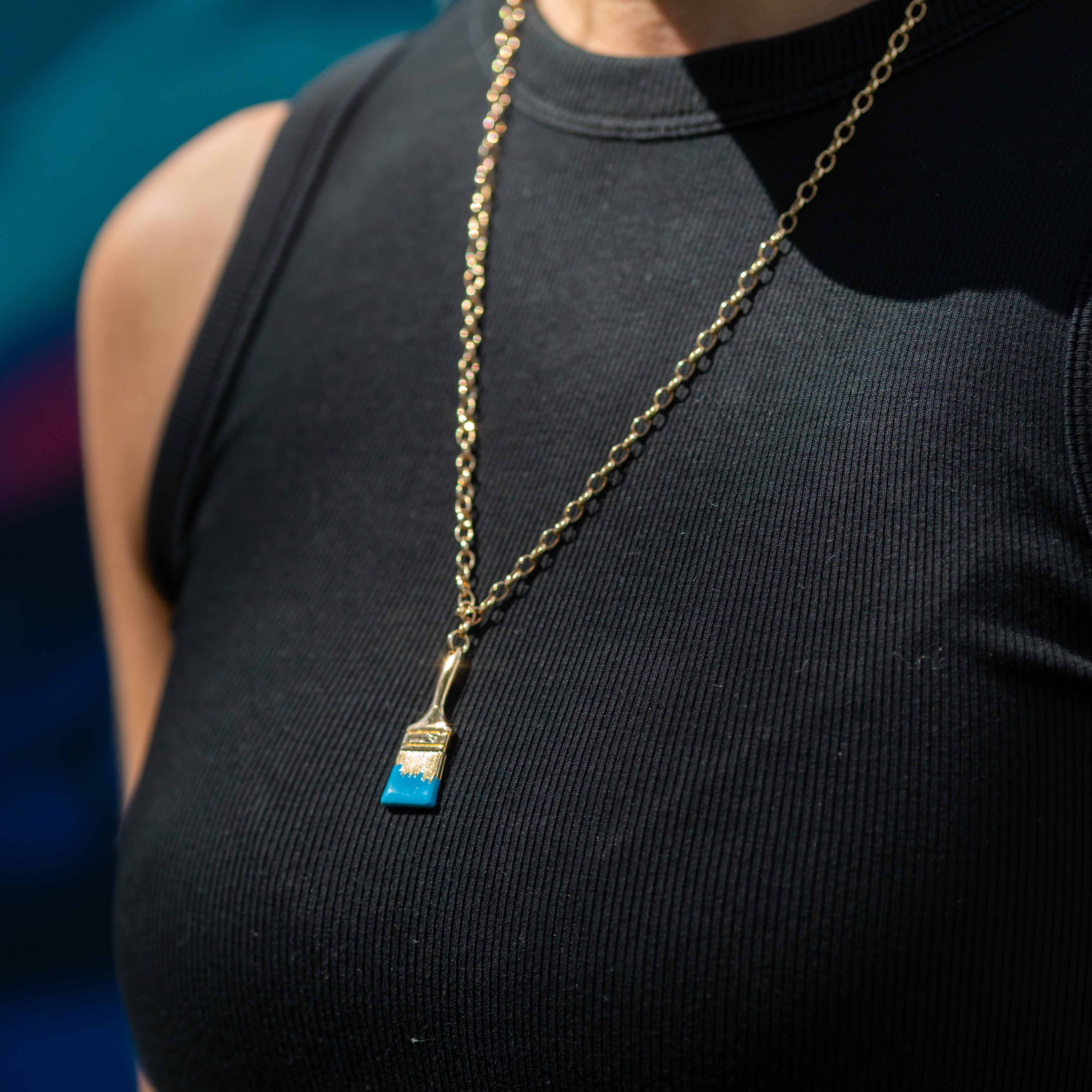 Wynwood Walls PAINTBRUSH Turquoise Necklace