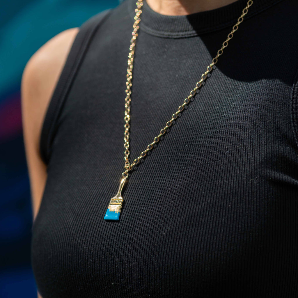 Wynwood Walls PAINTBRUSH Turquoise Necklace