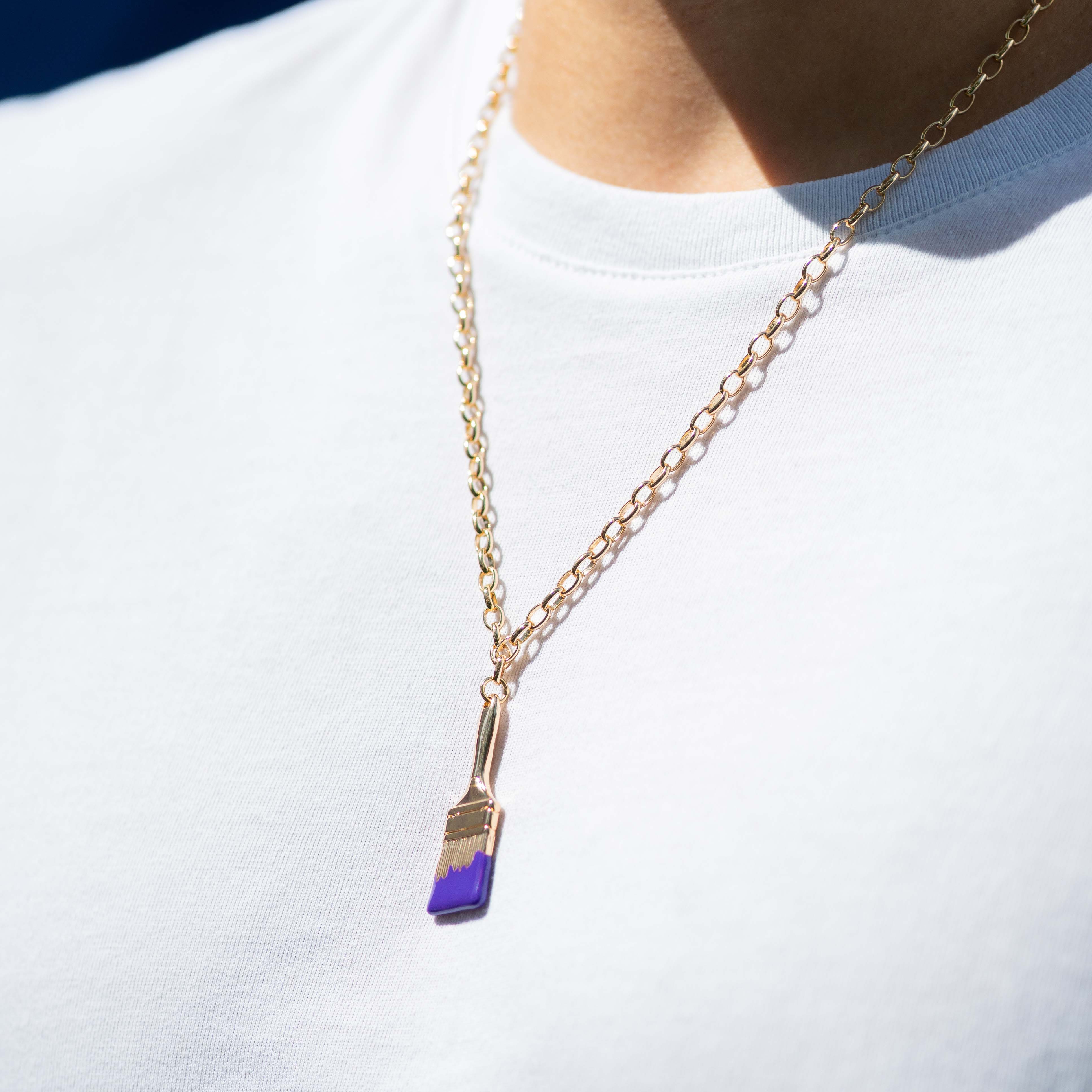 Wynwood Walls PAINTBRUSH Purple Necklace