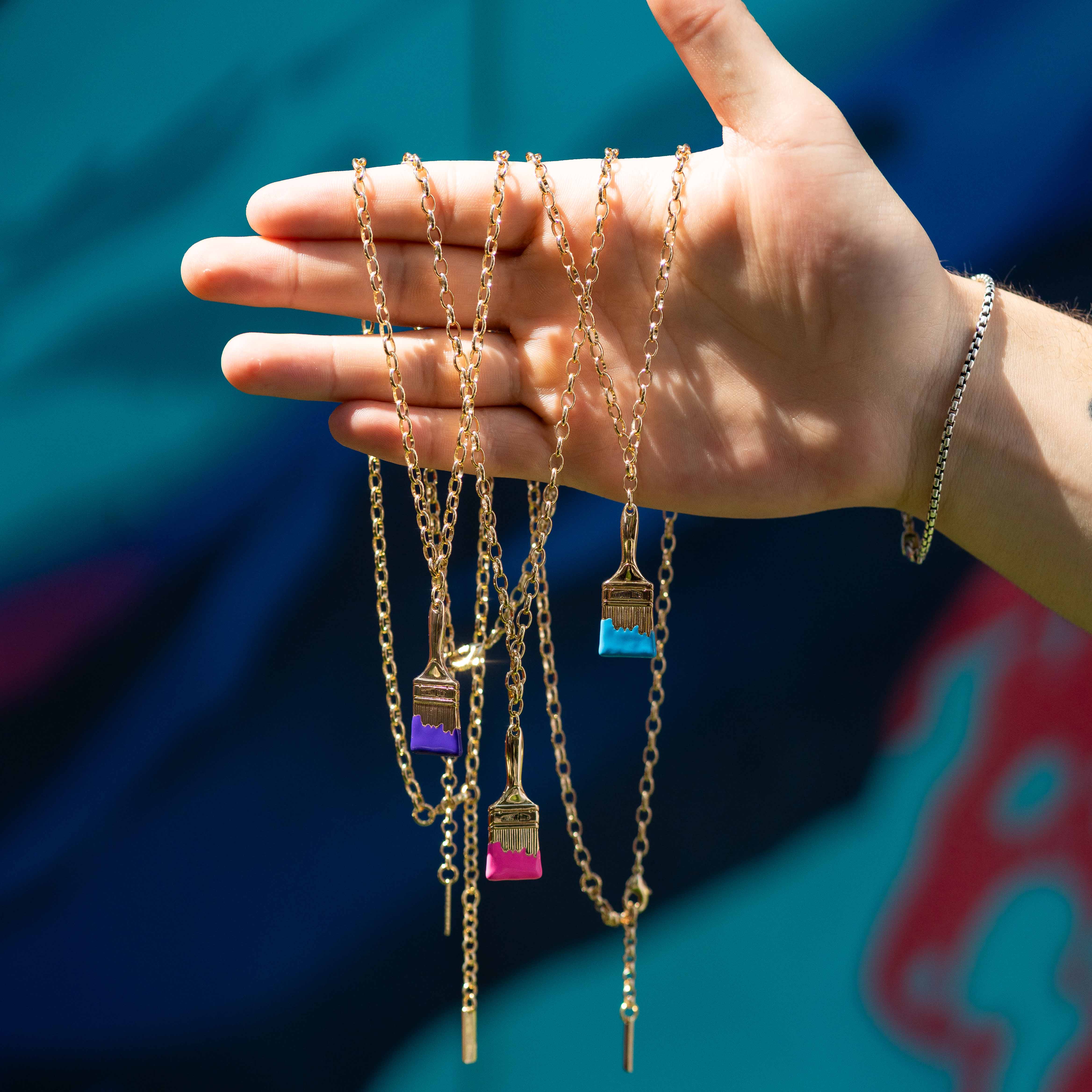 Wynwood Walls PAINTBRUSH Turquoise Necklace