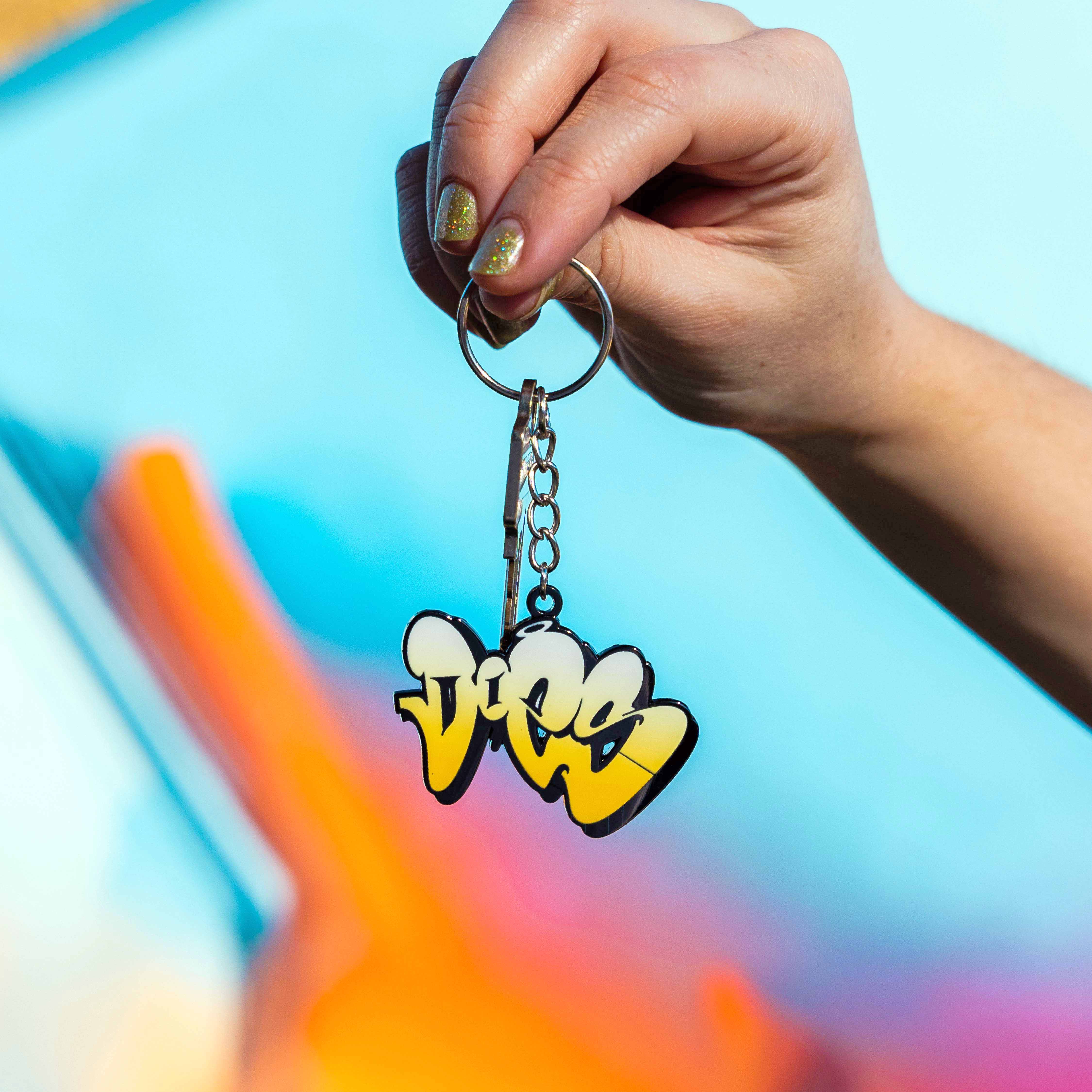 Digital Does YELLOW Keychain Secondary image