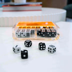 El Dado Luxe dice case with neon orange lid holding 40 dice