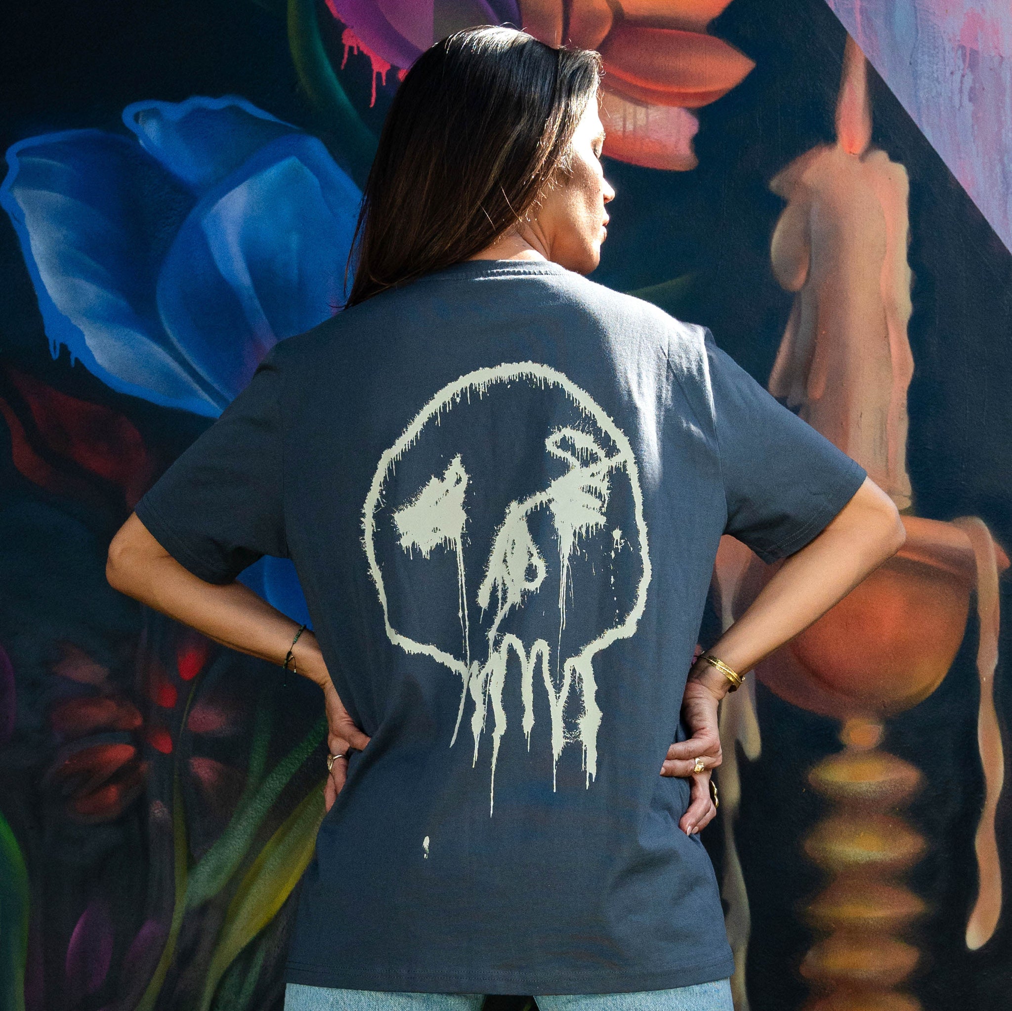 Elle Street Art SKULL T T-shirt