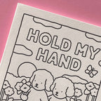 Bobbie Goods HOLD MY HAND Coloring Card