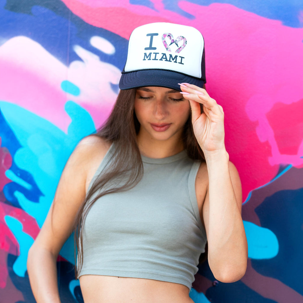 Kelsey Montague I LOVE MIAMI Trucker Cap
