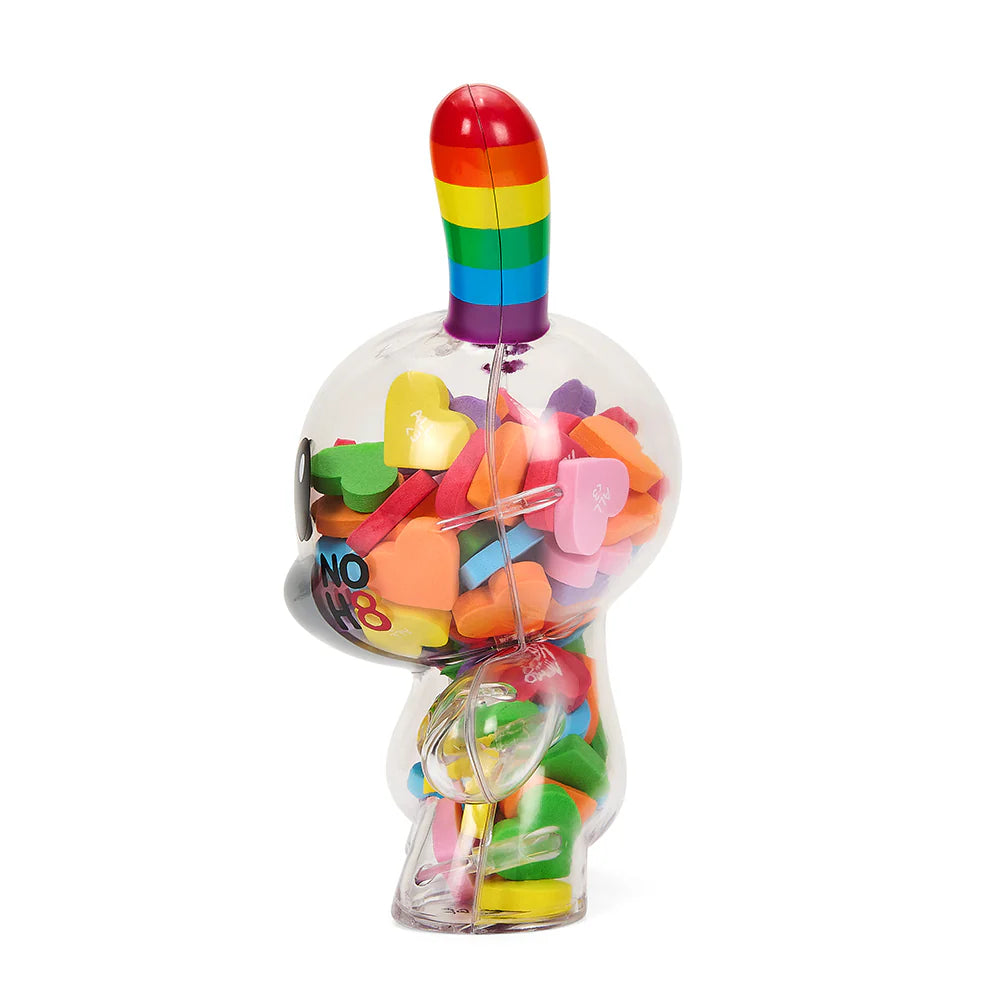 NOH8 8 inch Rainbow Clear Dunny Filled with Hearts