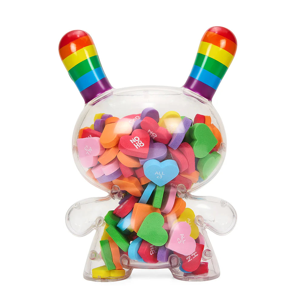 NOH8 8 inch Rainbow Clear Dunny Filled with Hearts