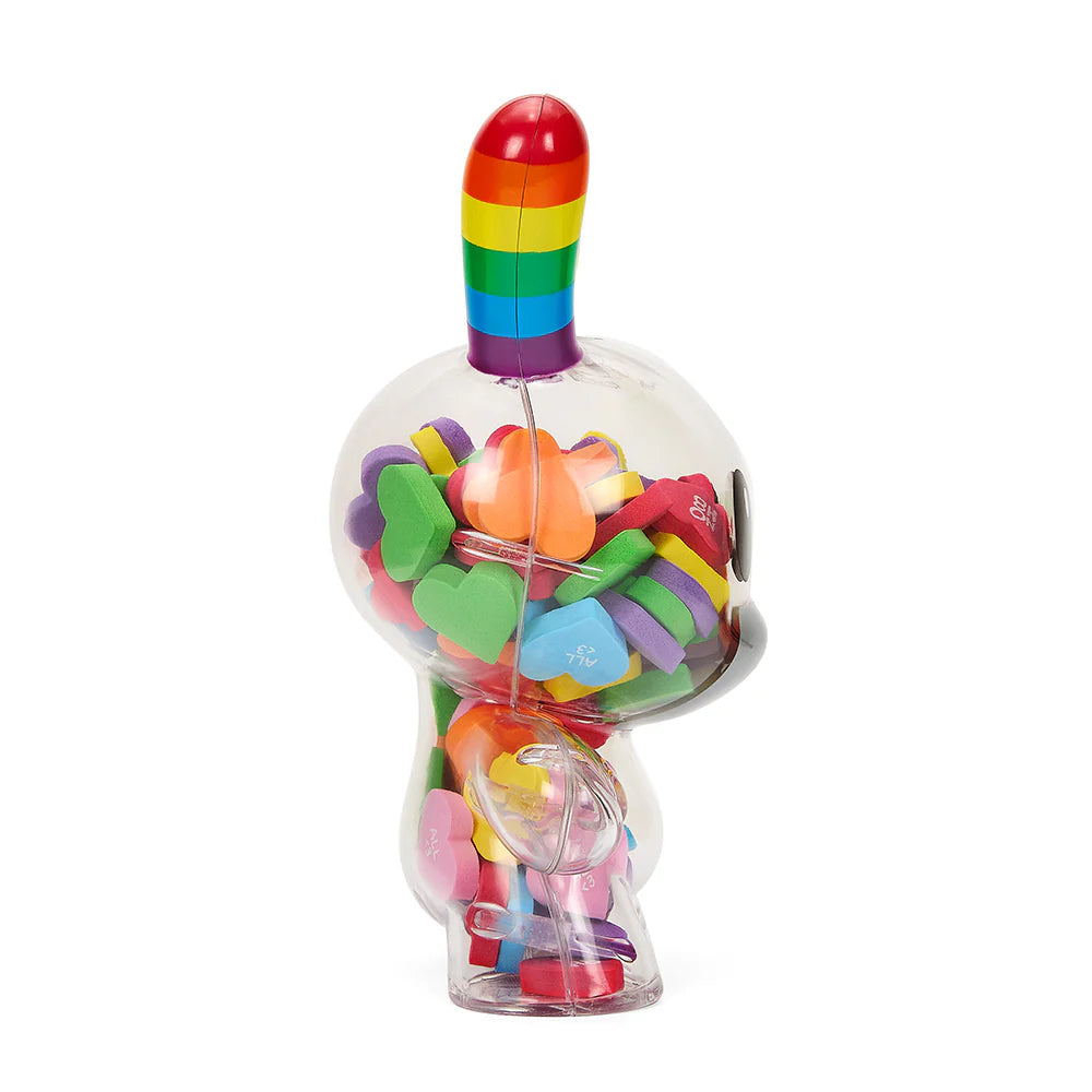 NOH8 8 inch Rainbow Clear Dunny Filled with Hearts