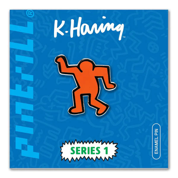 Keith Haring DANCING MAN Orange Pin