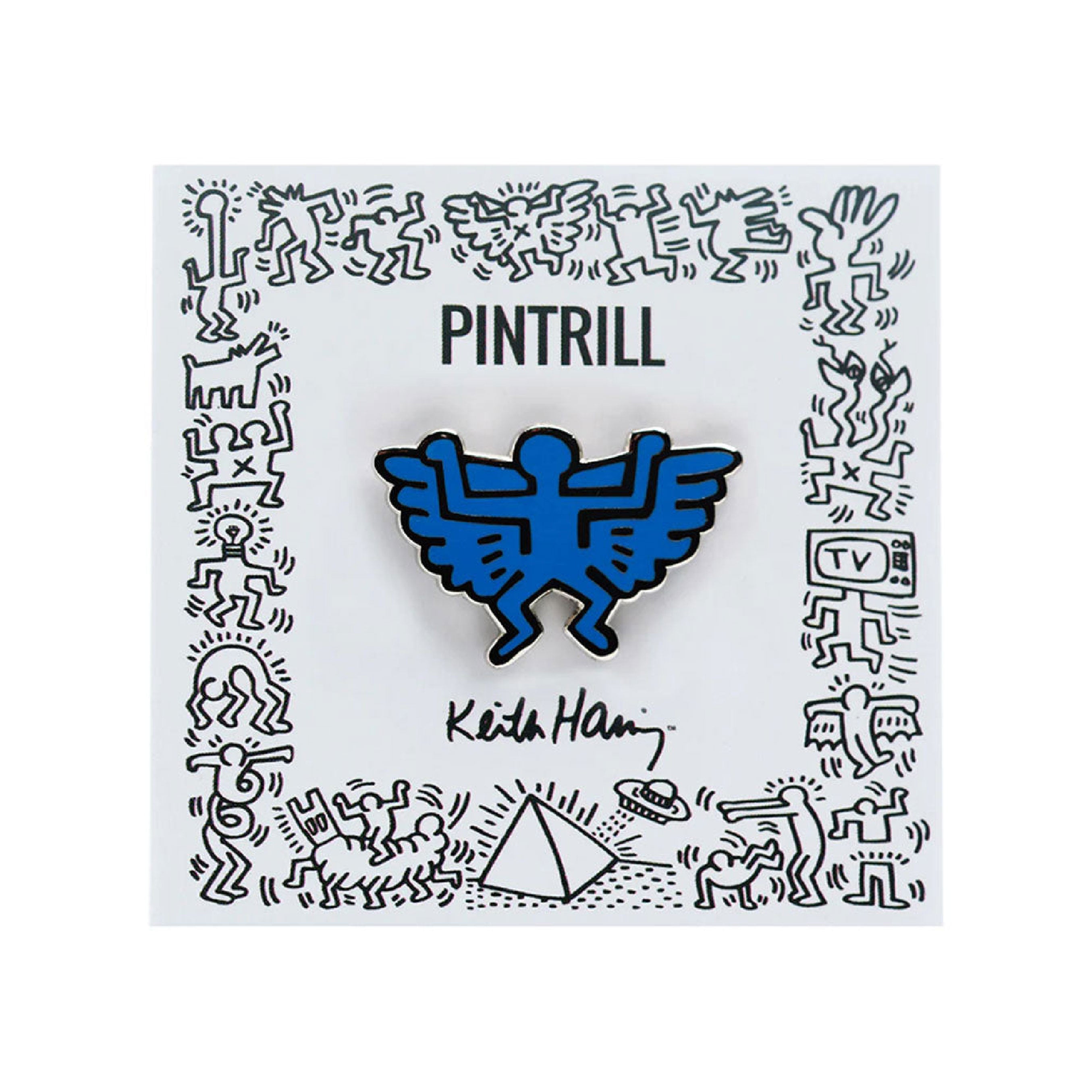 Keith Haring ANGEL Blue Pin Secondary image
