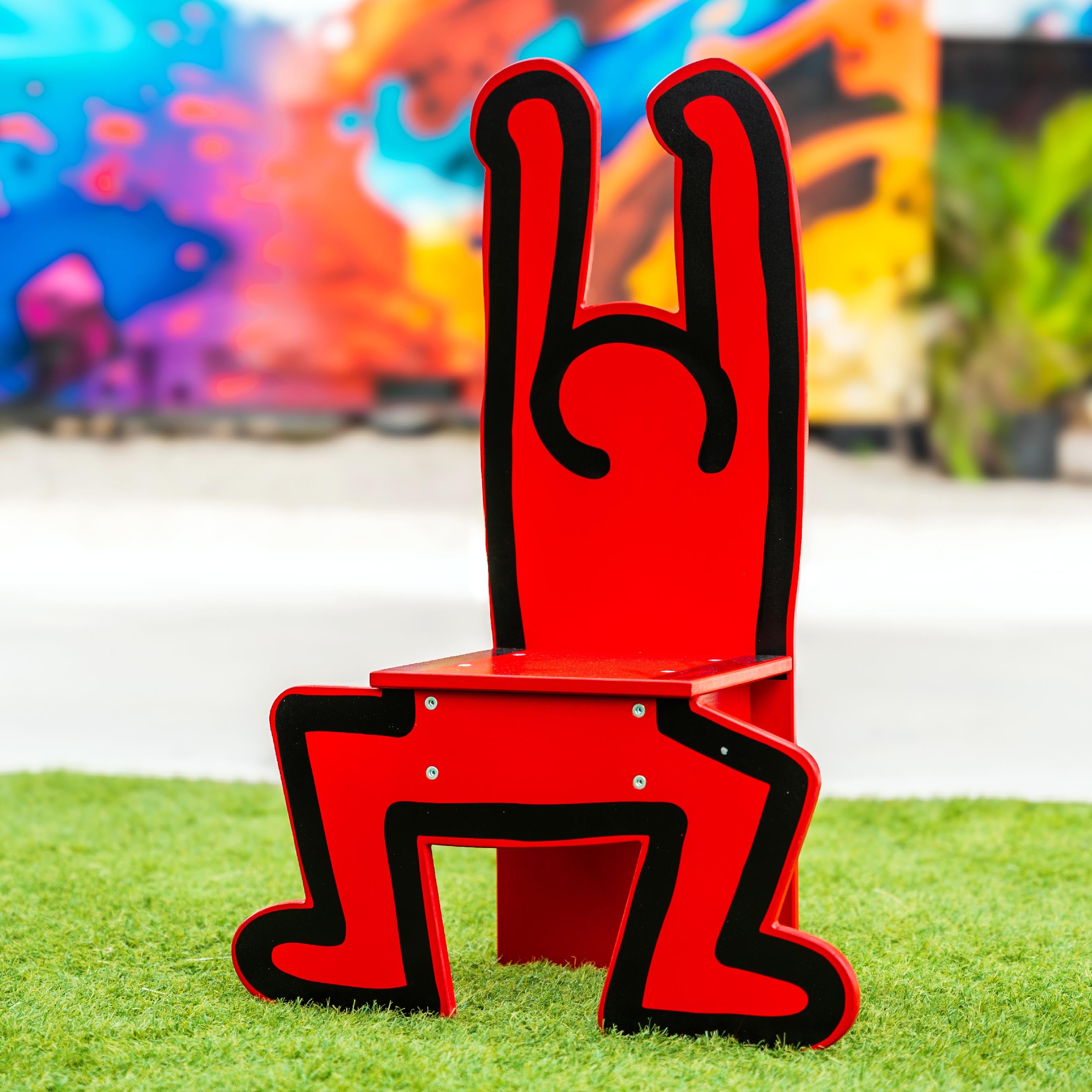 Keith Haring Standing Man Red Chair – Iconic Pop Art Furniture