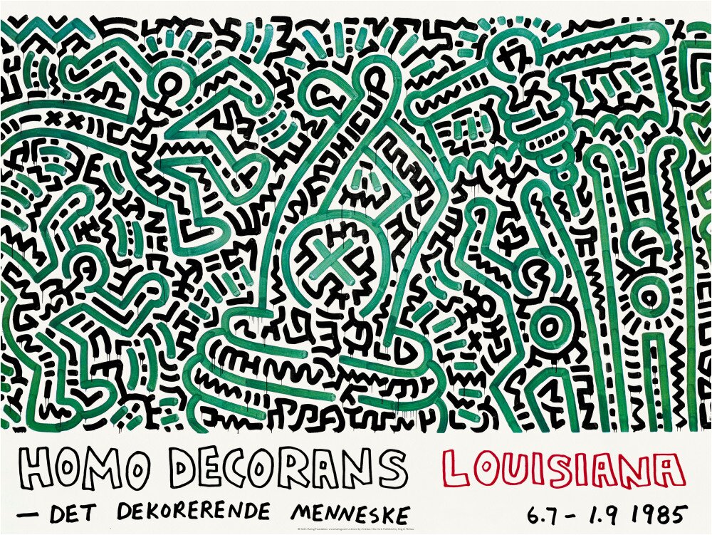Keith Haring Homo Decorans Louisiana 1985 60cm x 80cm Poster