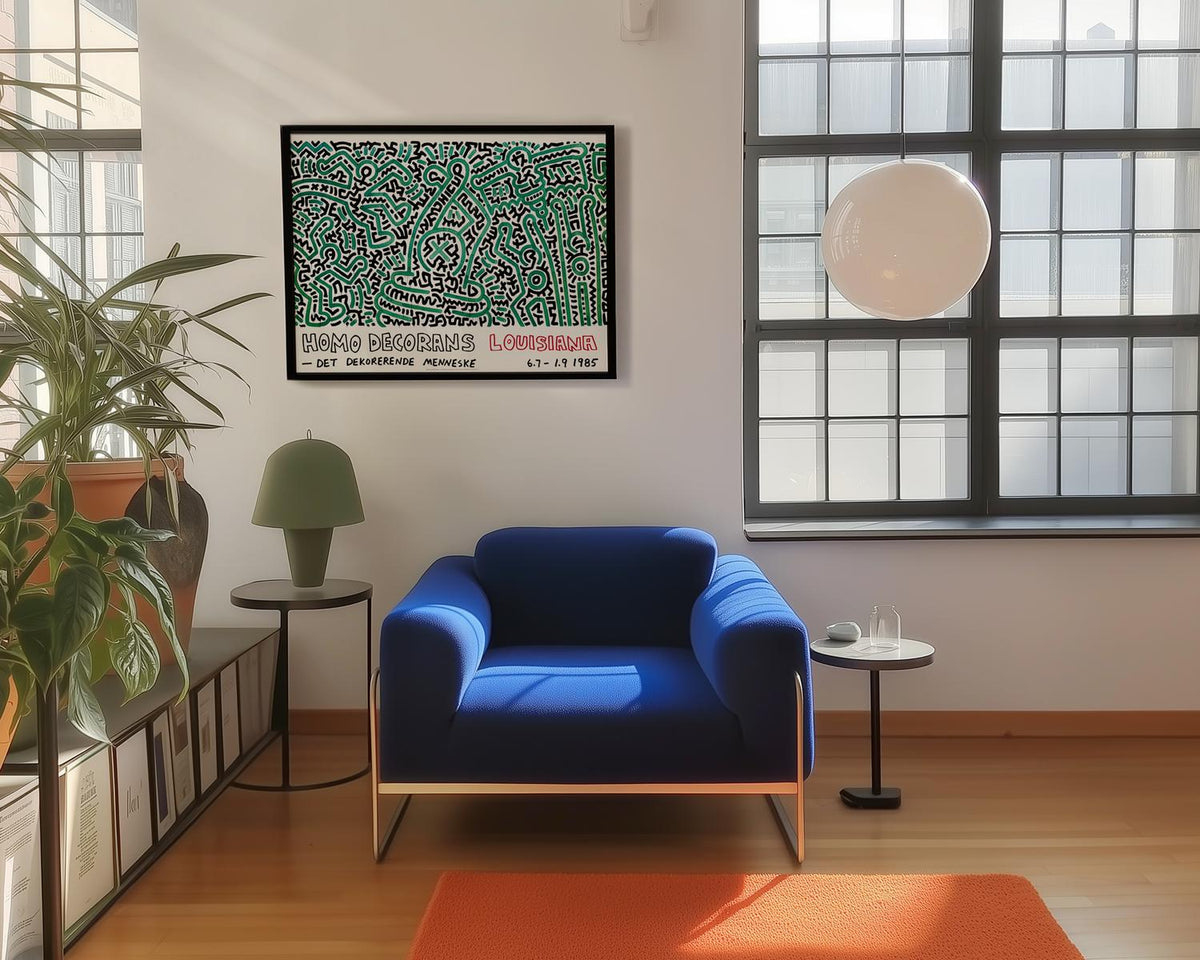 Keith Haring Homo Decorans Louisiana 1985 60cm x 80cm Poster