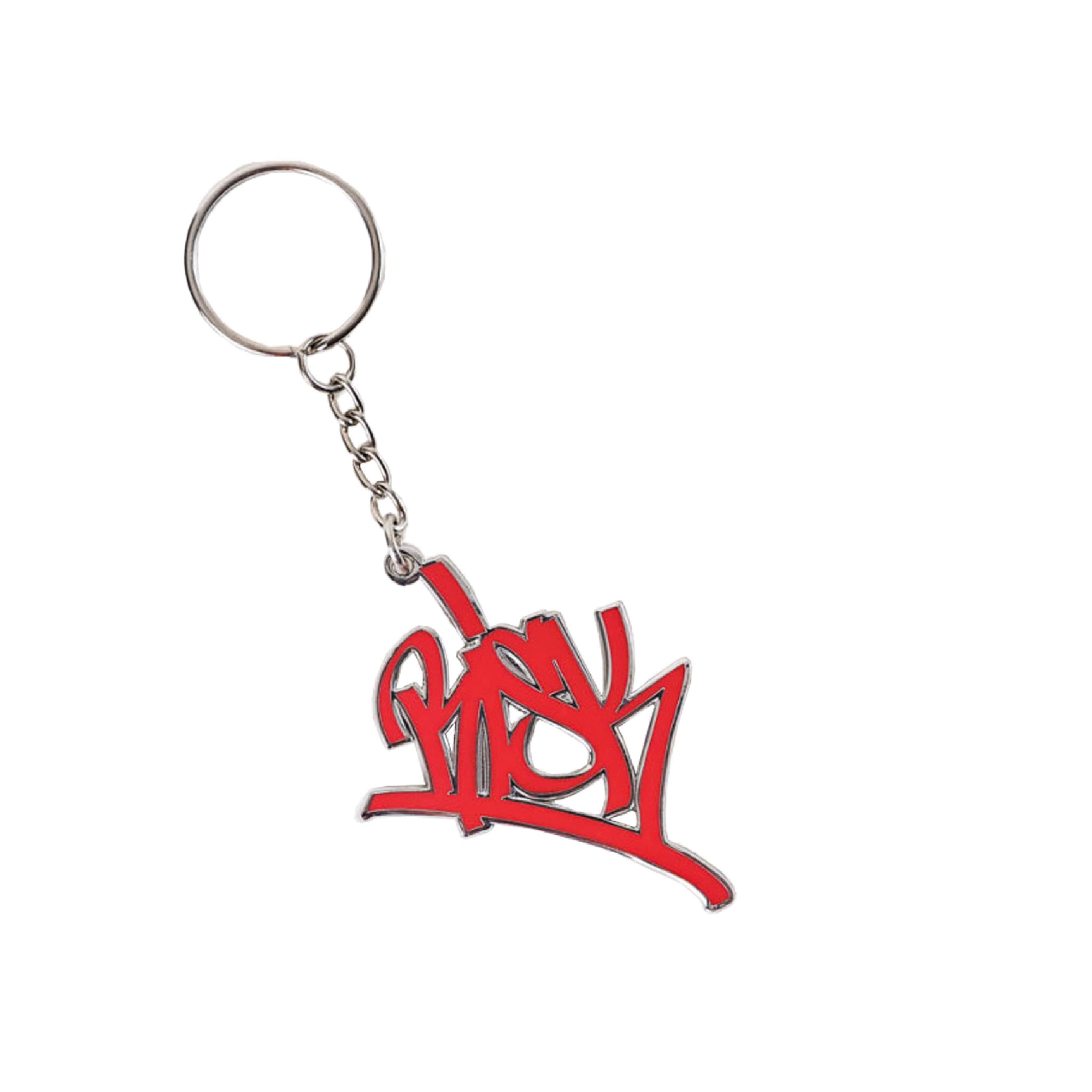 Risk Red Script Keychain