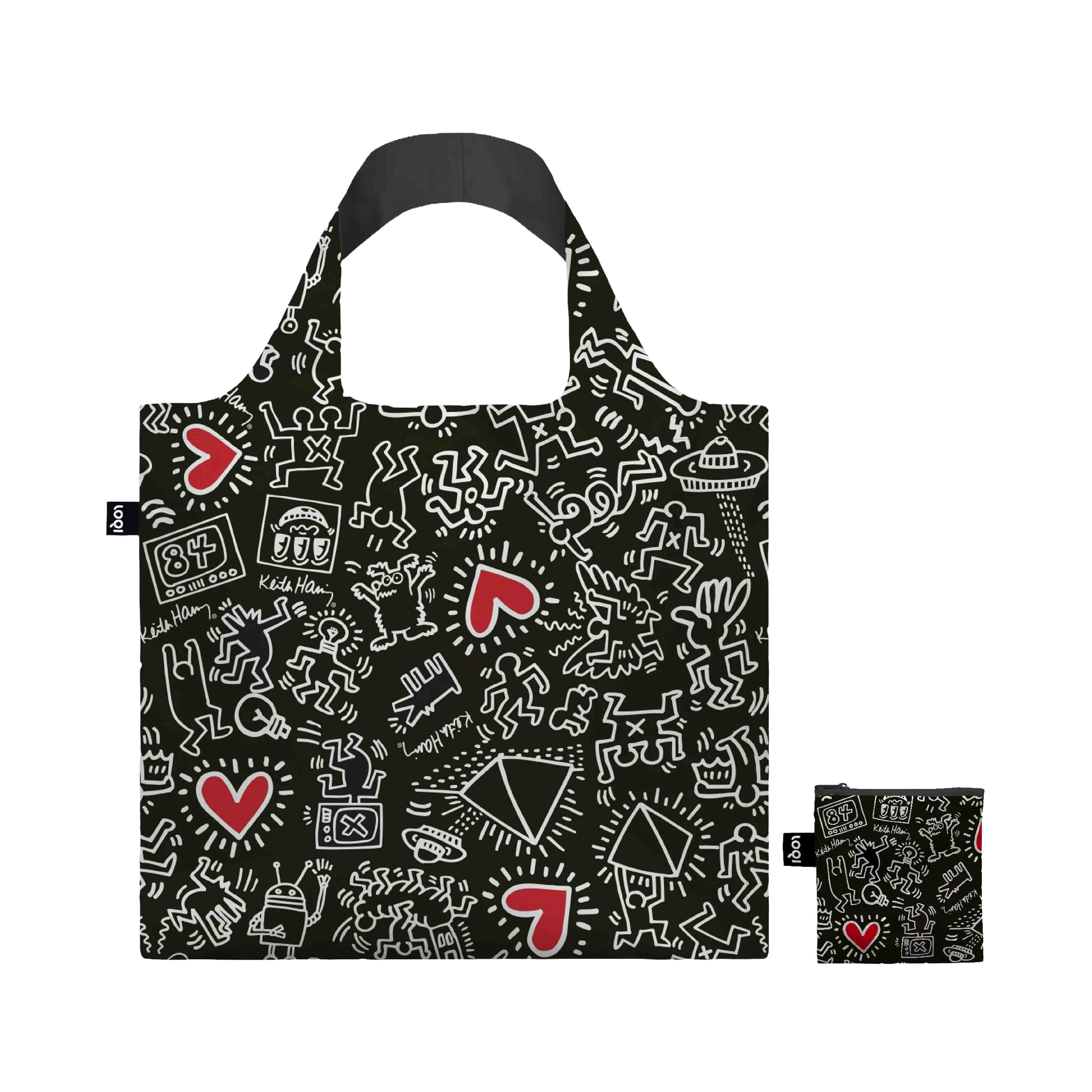 Keith Haring Black Pattern Recycled Bag Main image